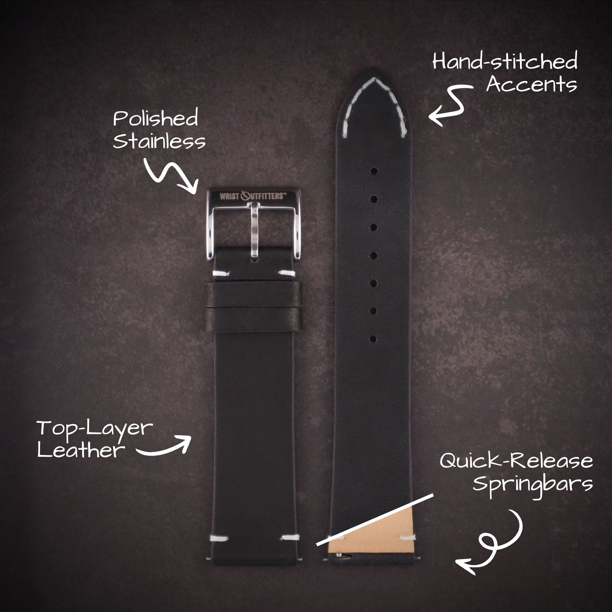 Airfield™ Full-Grain Calfskin Leather Watch Band