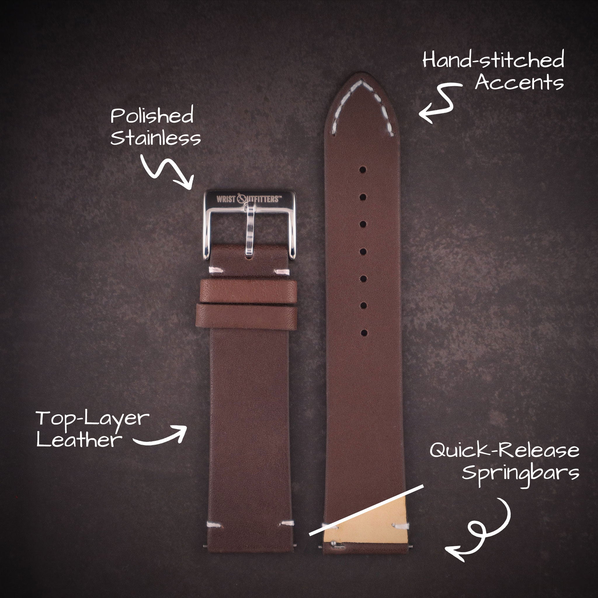 Airfield™ Full-Grain Calfskin Leather Watch Band