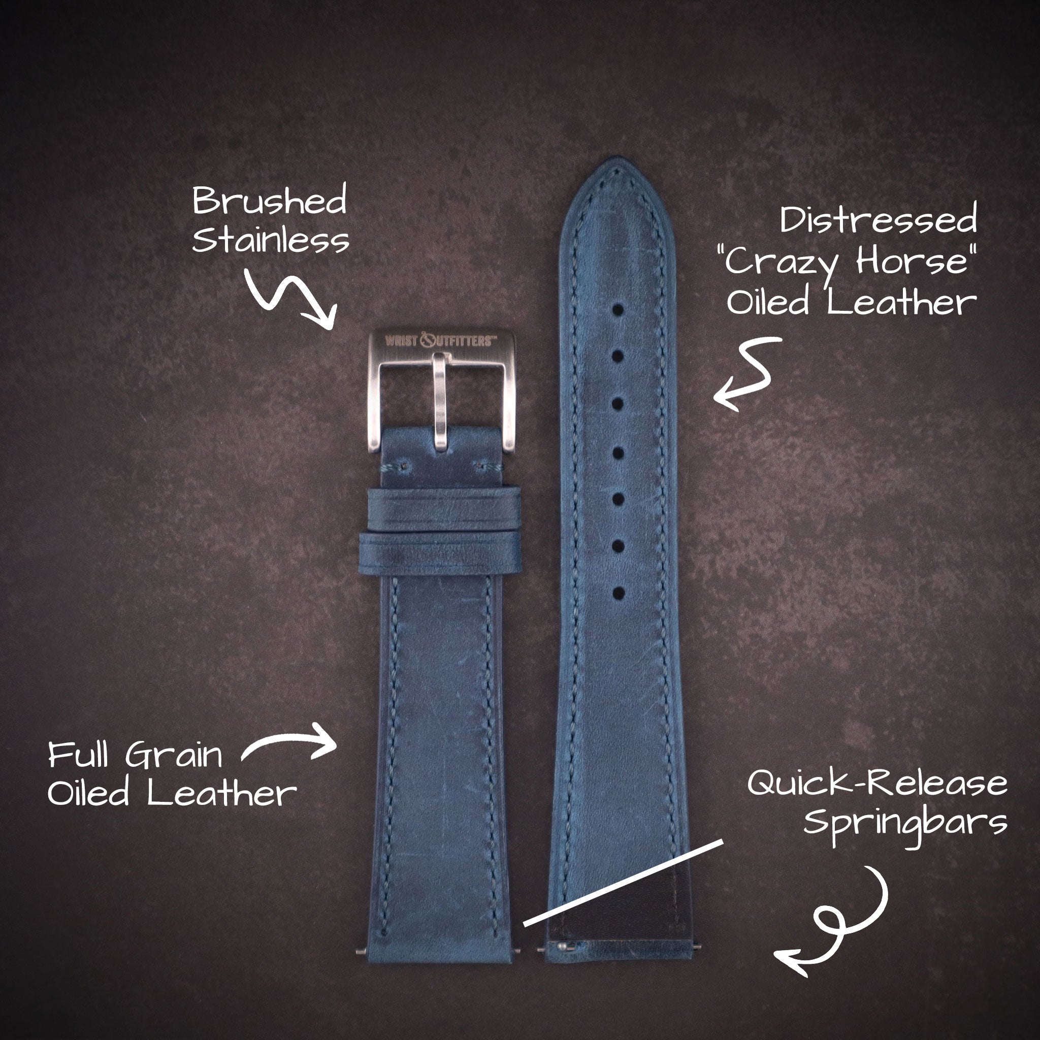Lakota™ Crazy Horse Full Grain Leather Strap