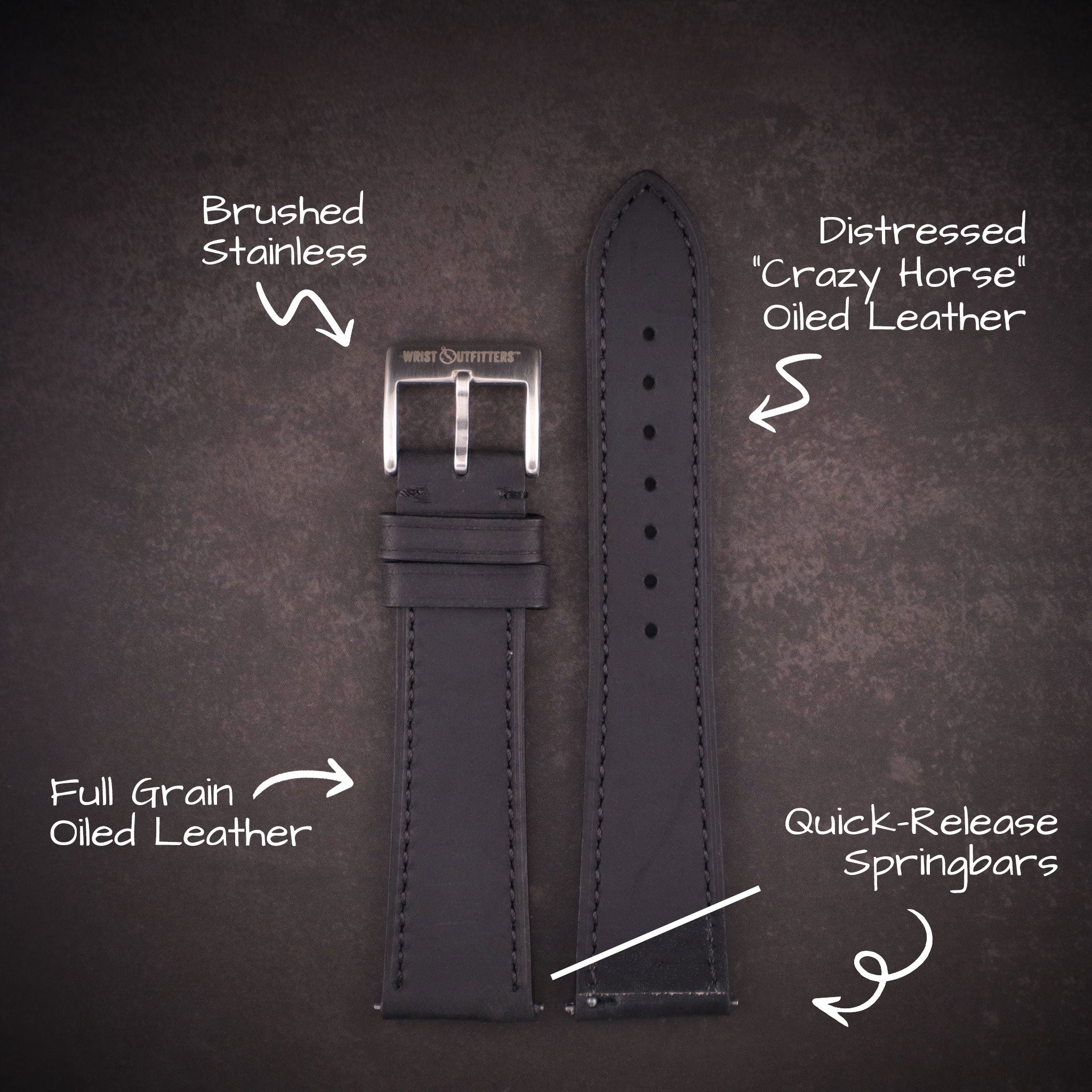 Lakota™ Crazy Horse Full Grain Leather Strap