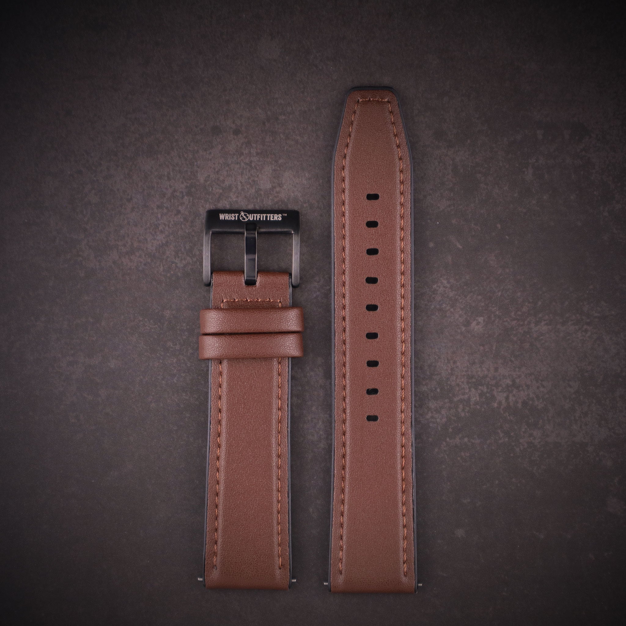 Mallard™ Leather & Silicone Rubber Watch Band
