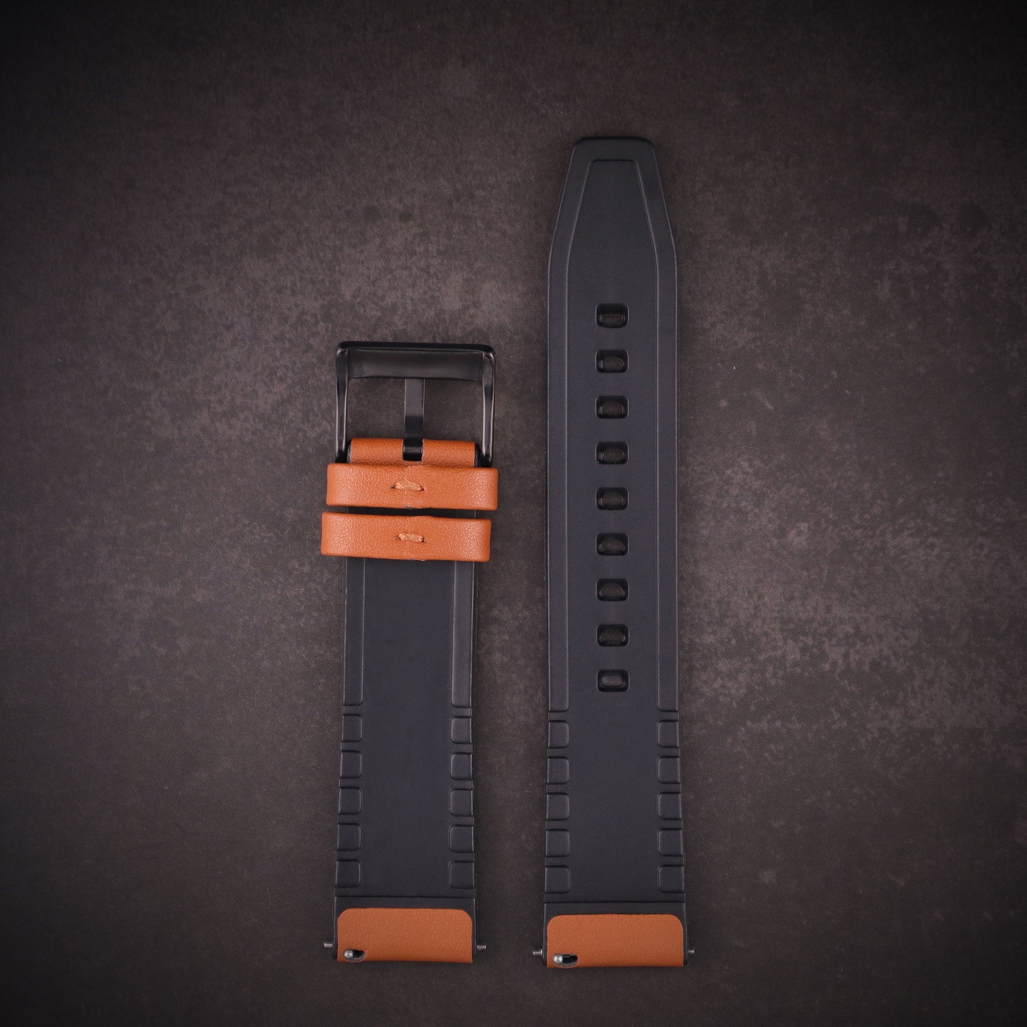 Mallard™ Leather & Silicone Rubber Watch Band