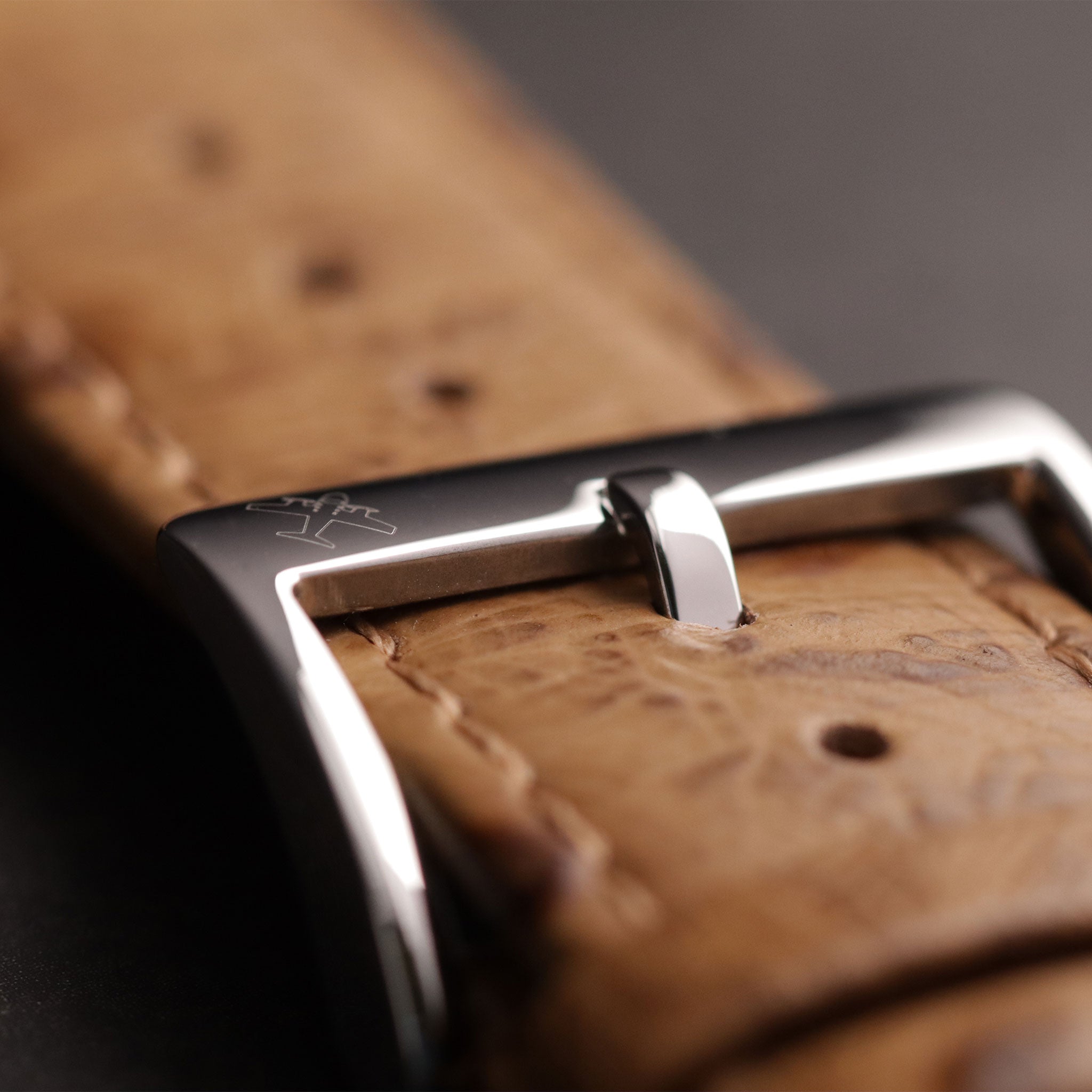 Safari™ Ostrich Grain Leather Strap