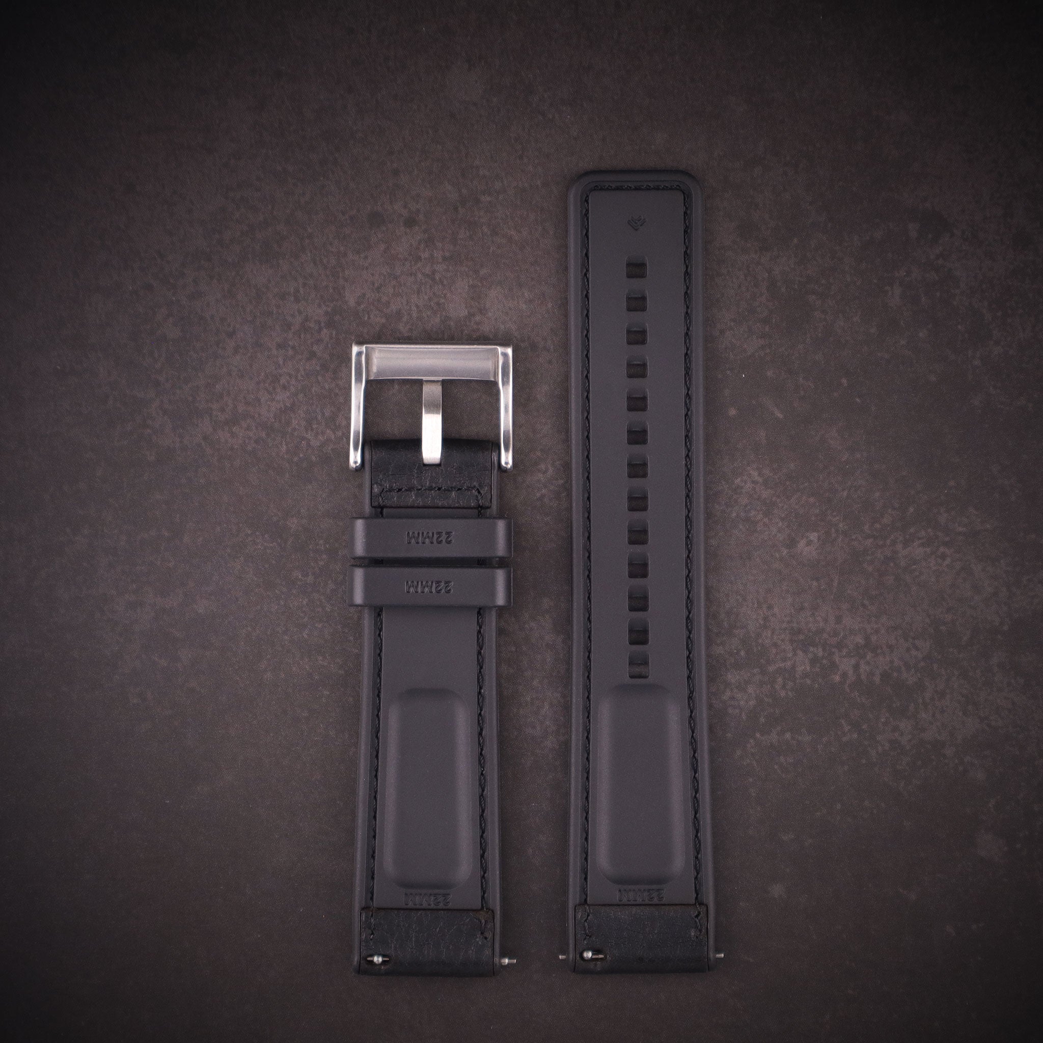 Shoreline™ Calfskin Leather & Natural Rubber Watch Band