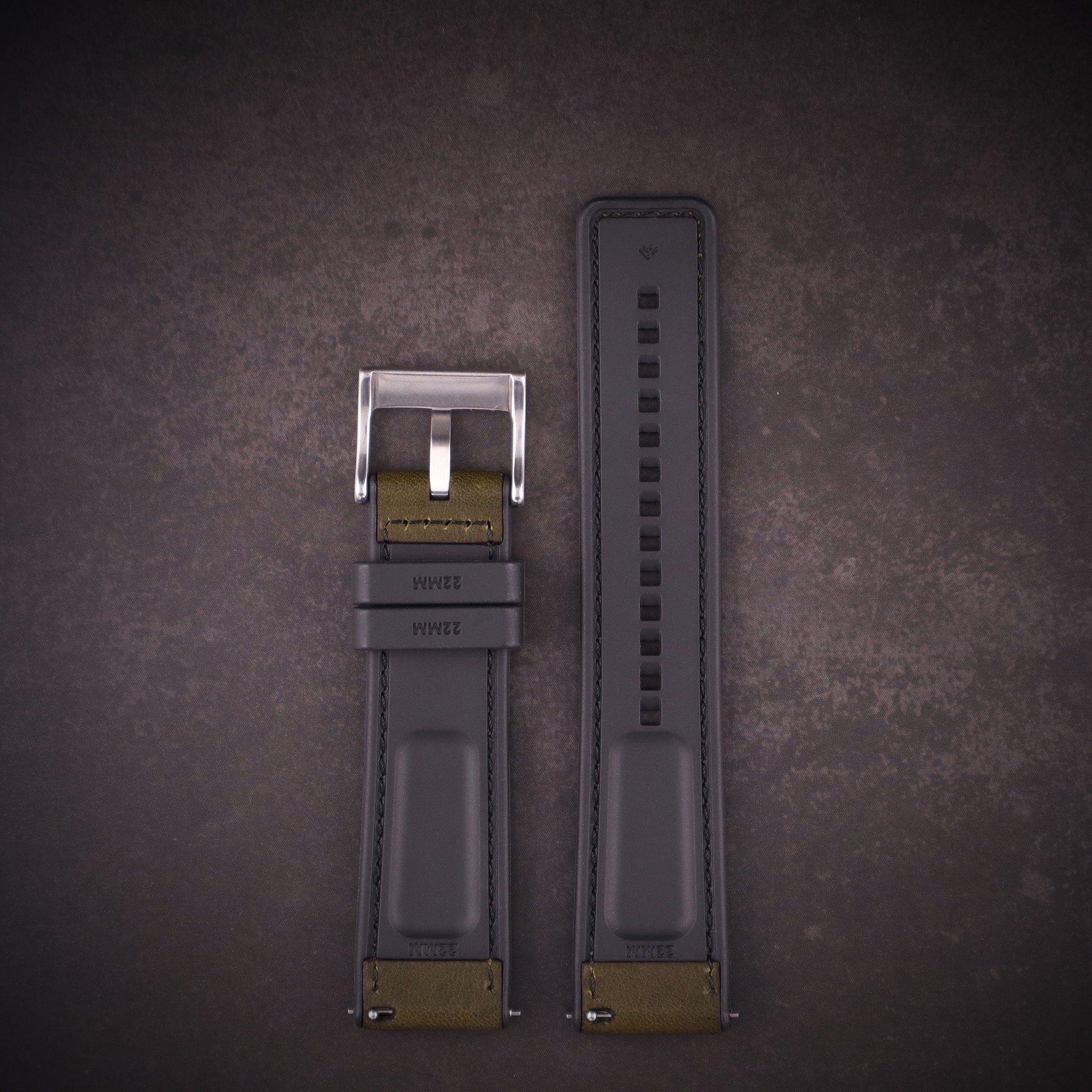 Shoreline™ Calfskin Leather & Natural Rubber Watch Band