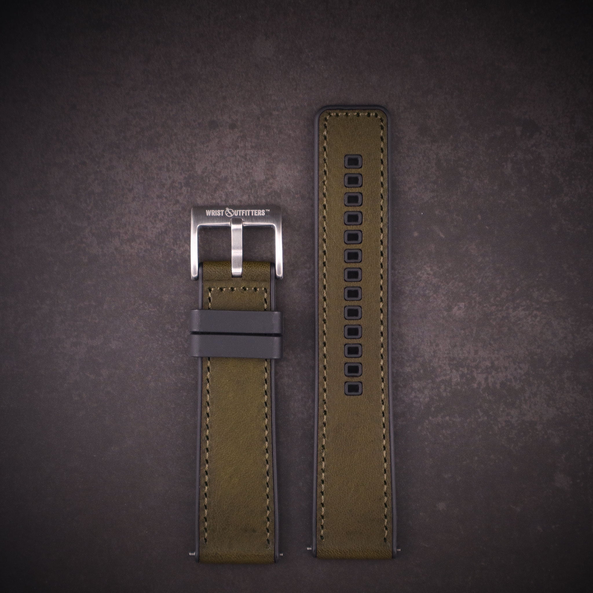 Shoreline™ Calfskin Leather & Natural Rubber Watch Band