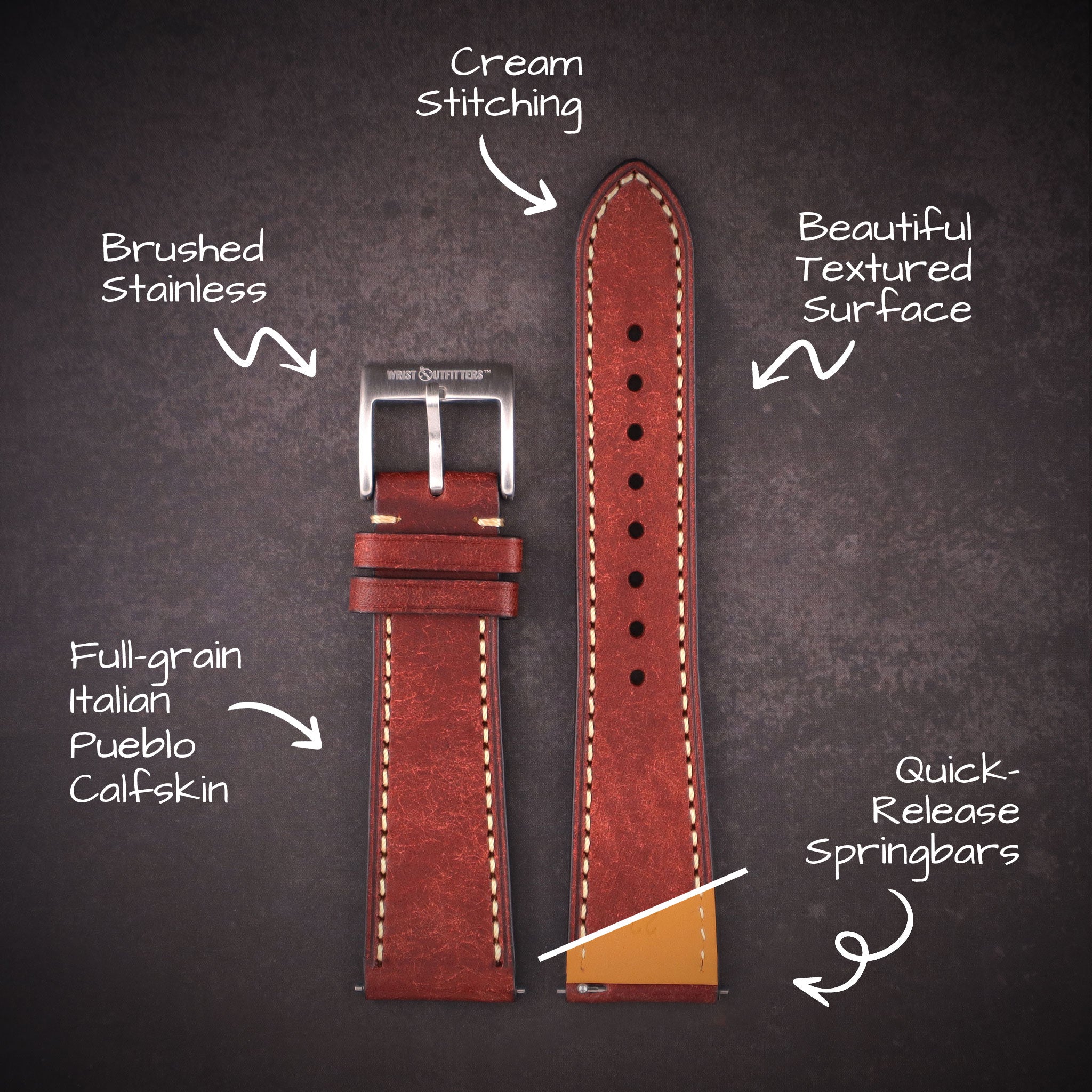 Strivano™ Italian Pueblo Leather Watch Band