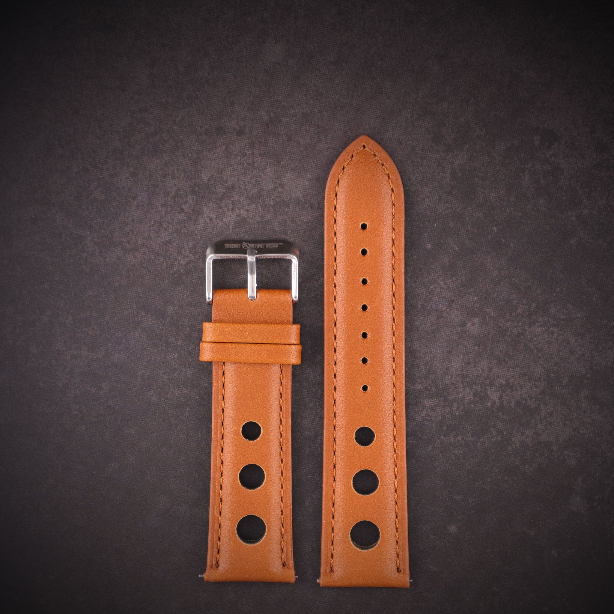 Velocity™ Elite Full Grain Leather Rally Watch Strap