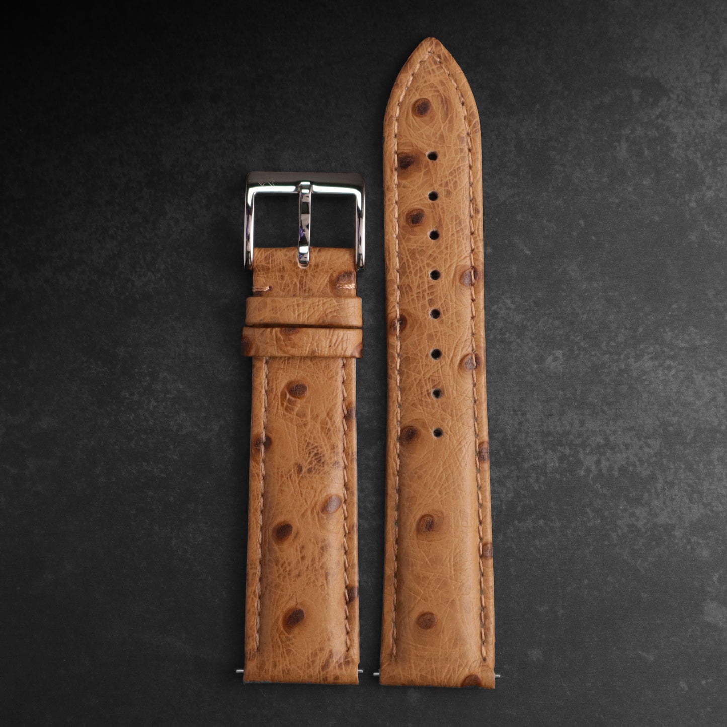 Safari™ Ostrich-Pattern Leather Strap