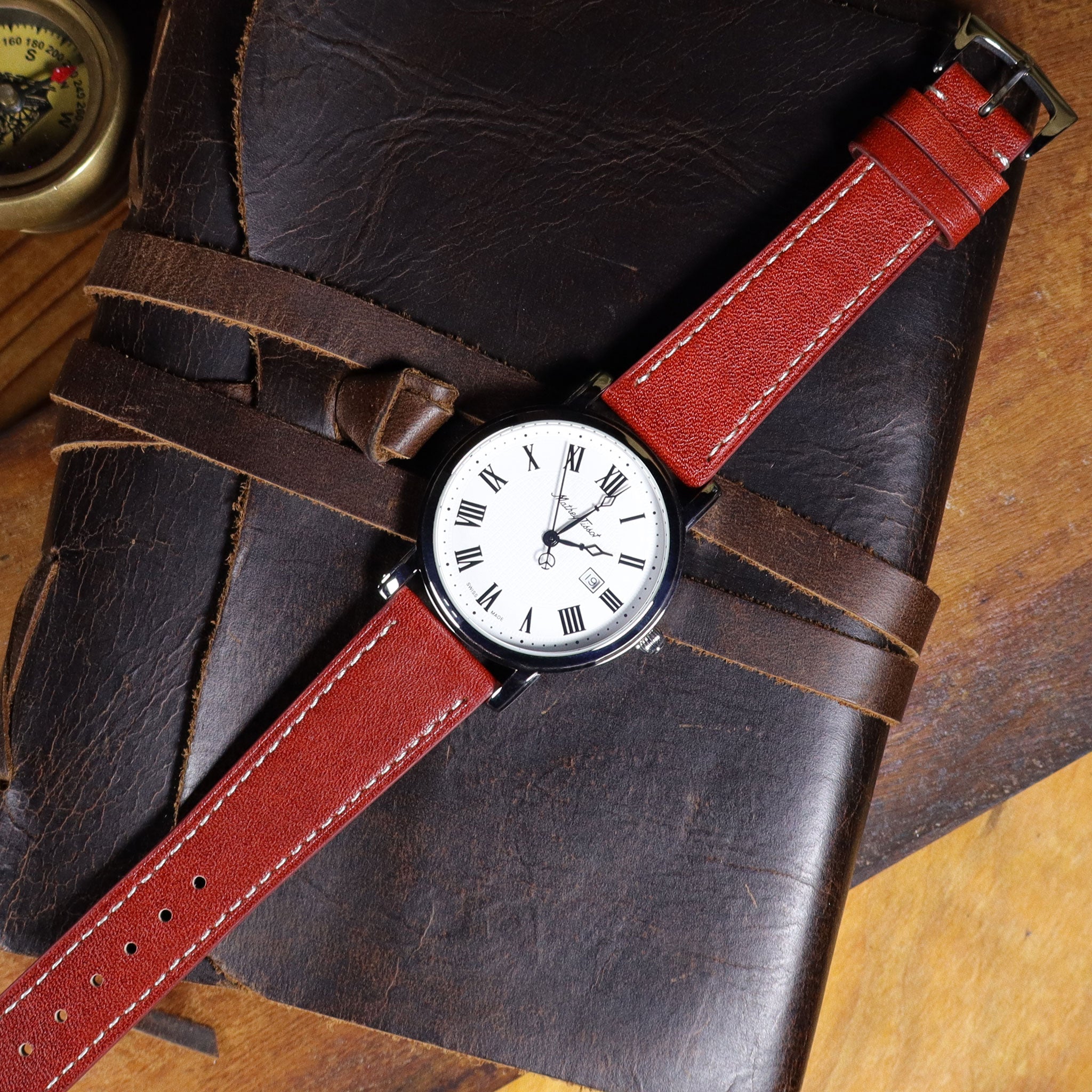 Belmont™ Oil Wax Full Grain Leather Watch Band