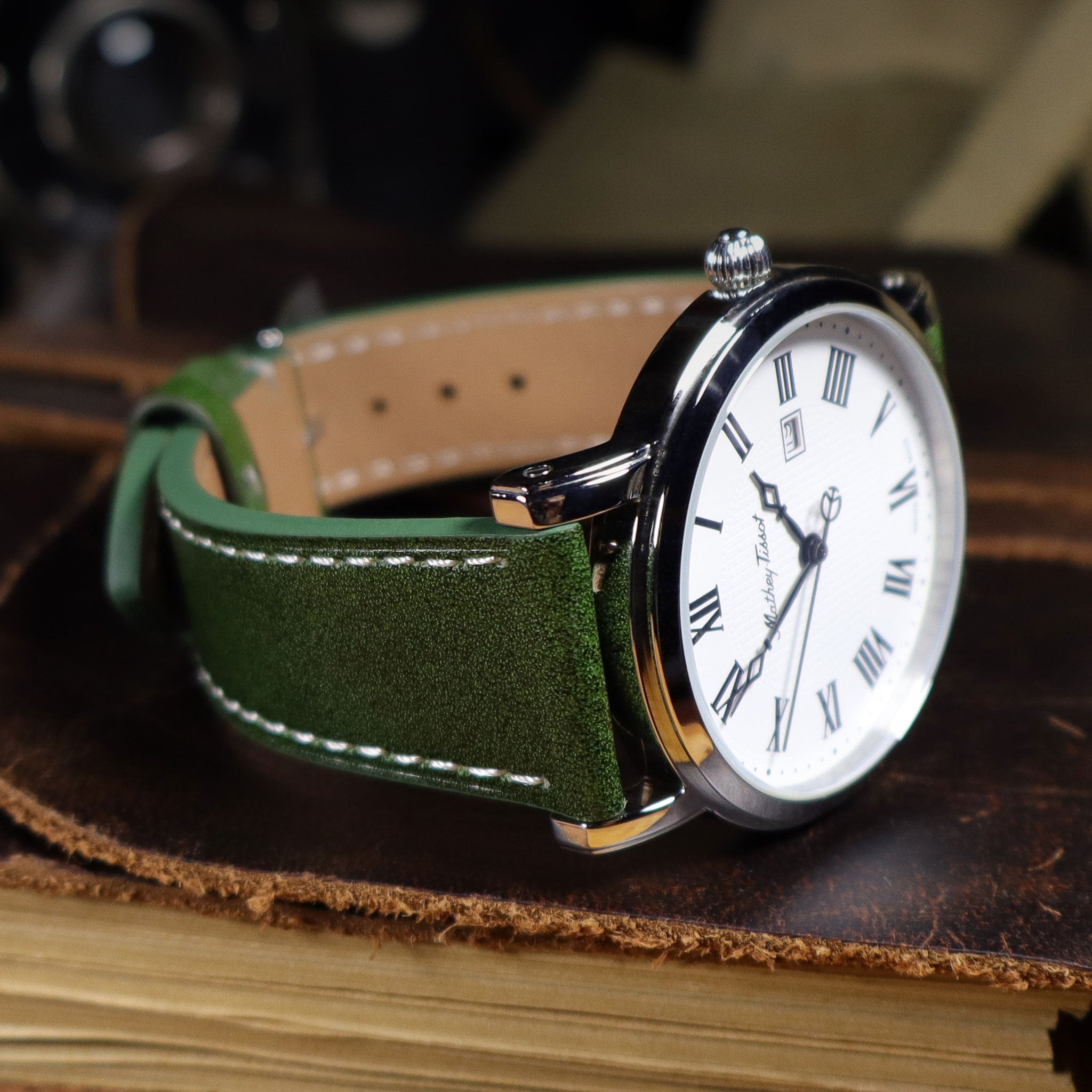 Belmont™ Oil Wax Full Grain Leather Watch Band