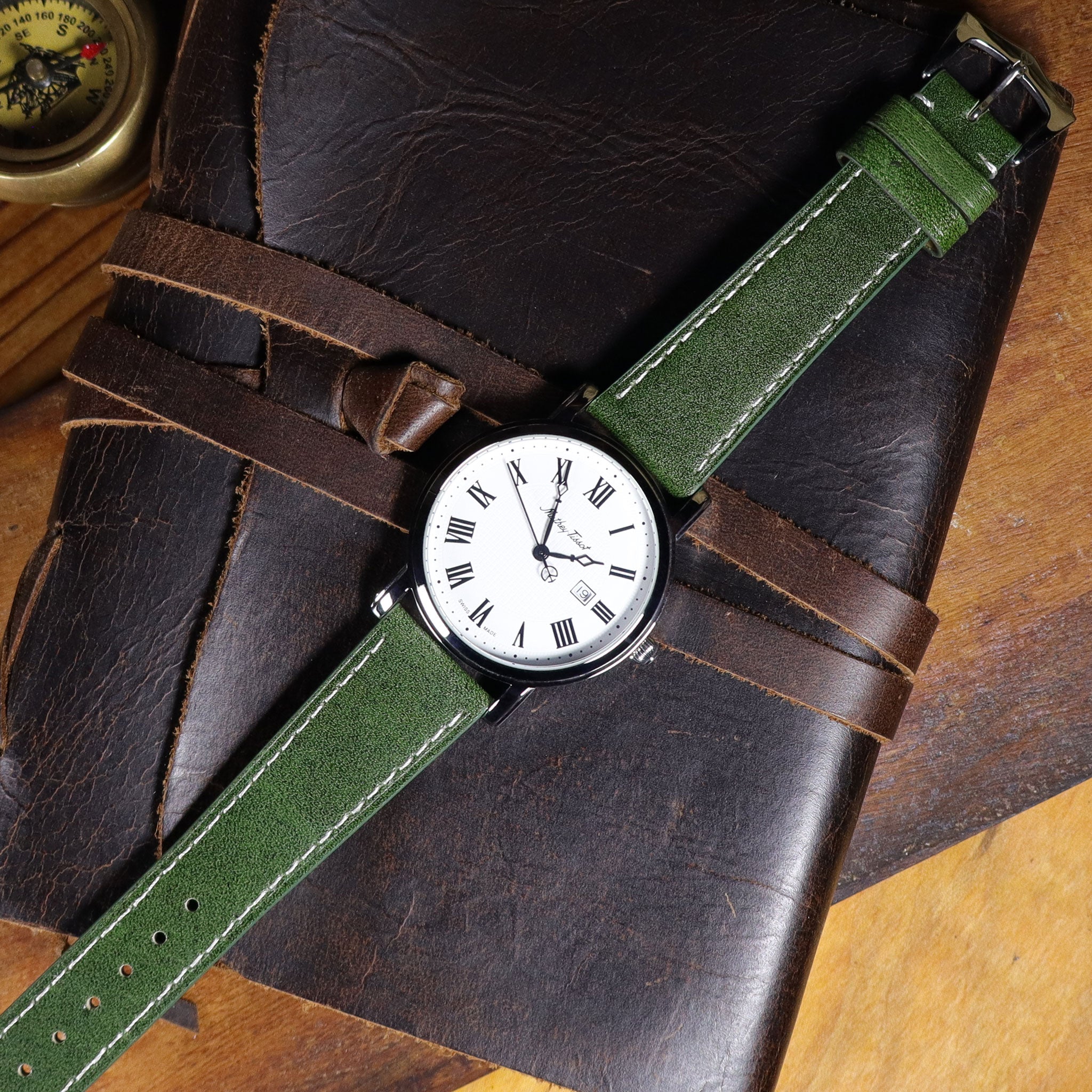 Belmont™ Oil Wax Full Grain Leather Watch Band