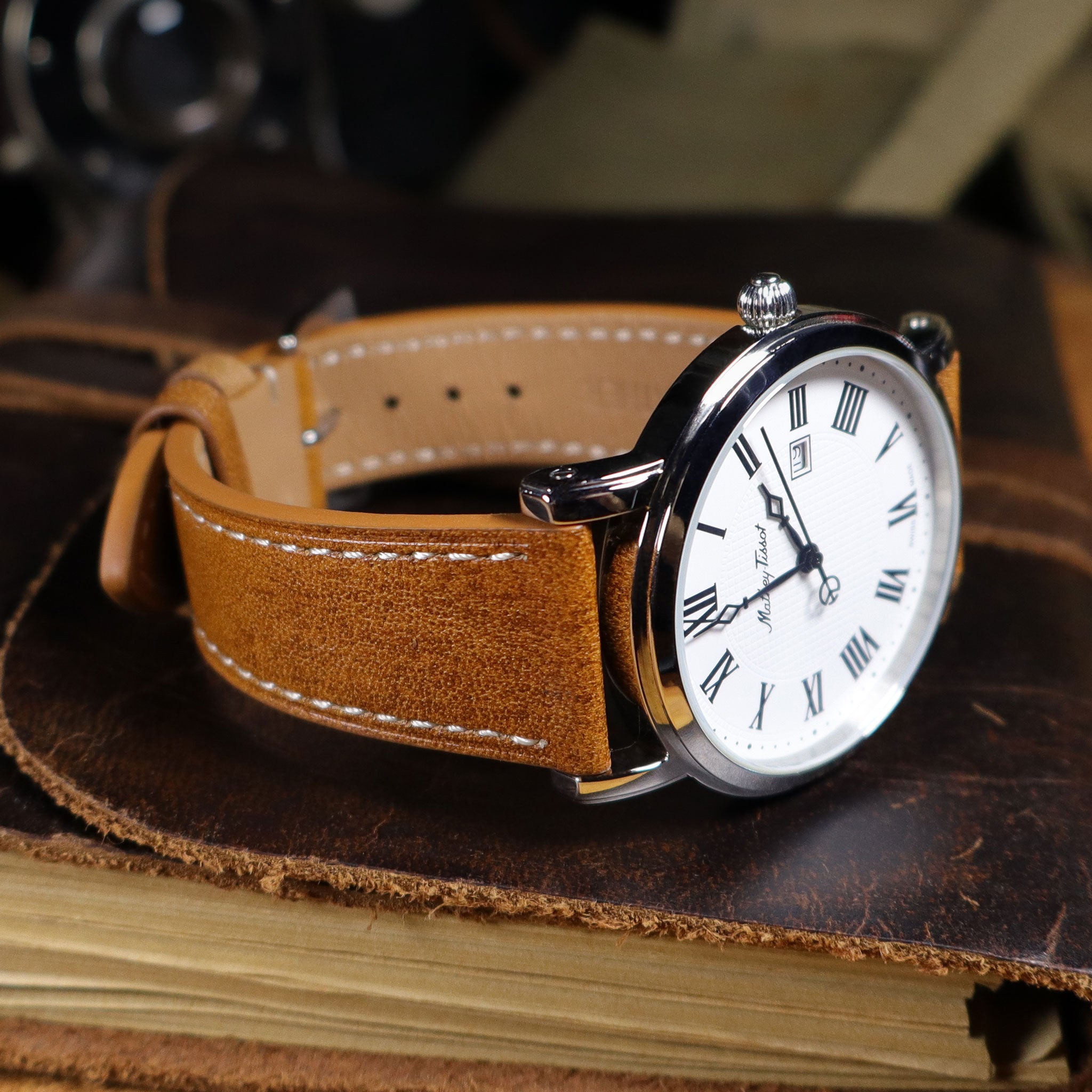 Belmont™ Oil Wax Full Grain Leather Watch Band