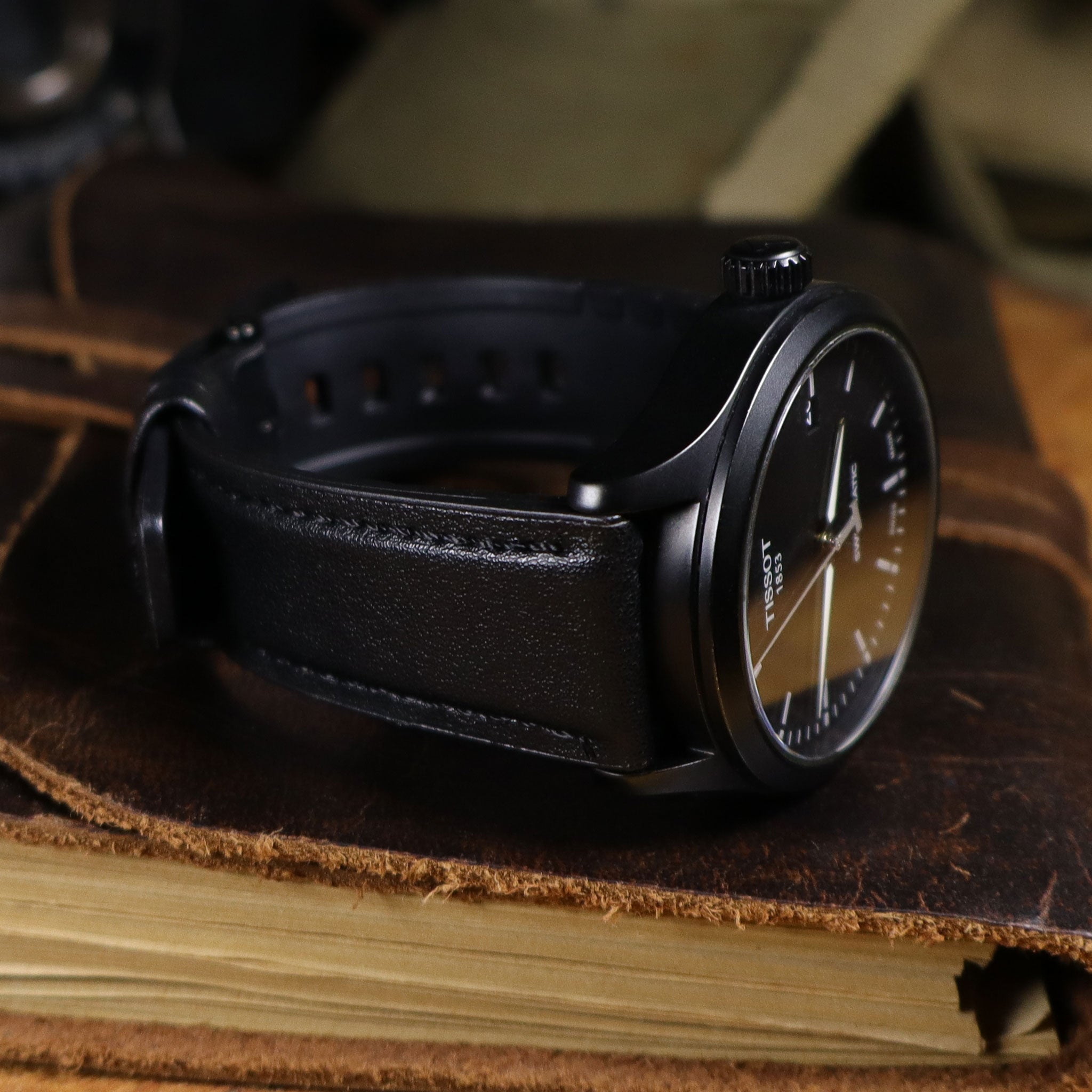 Mallard™ Leather & Silicone Rubber Watch Band