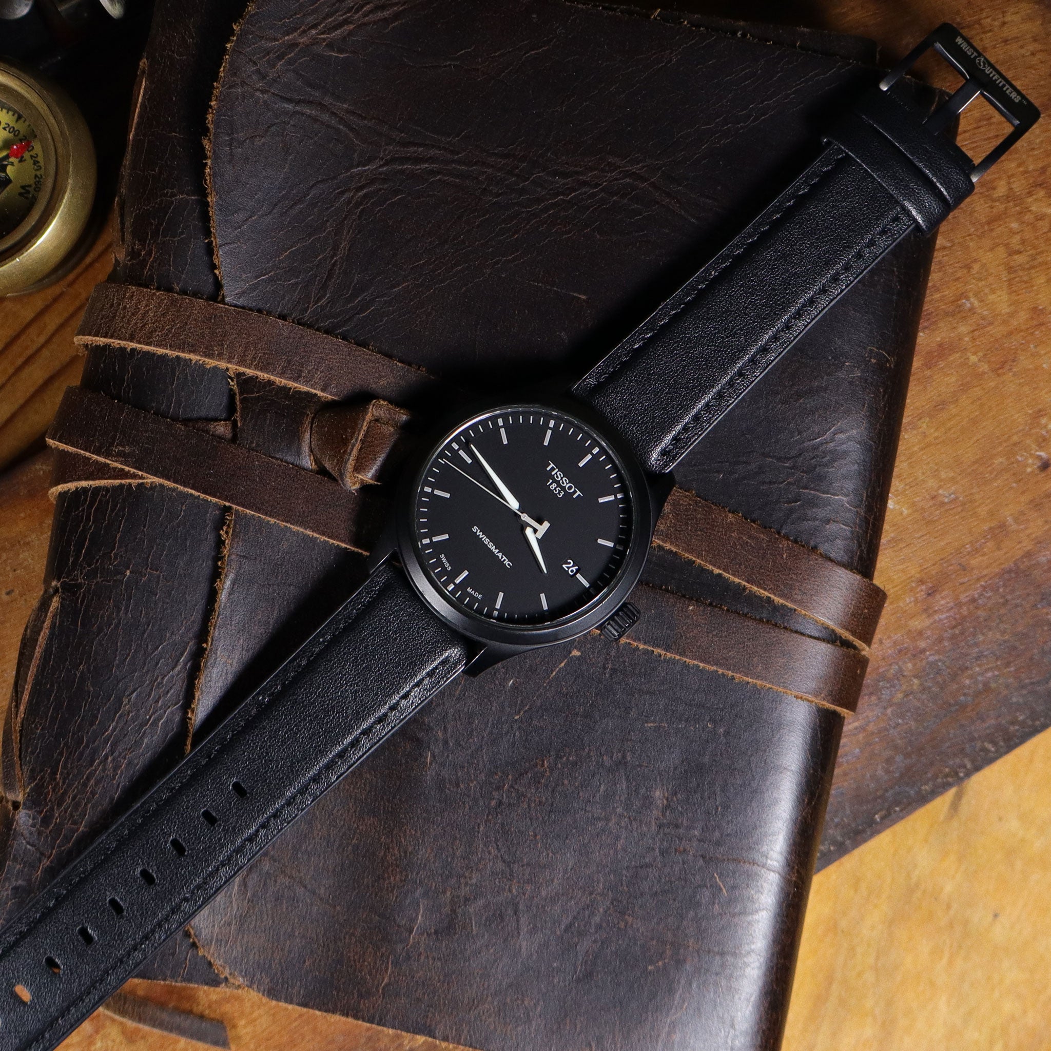 Mallard™ Leather & Silicone Rubber Watch Band