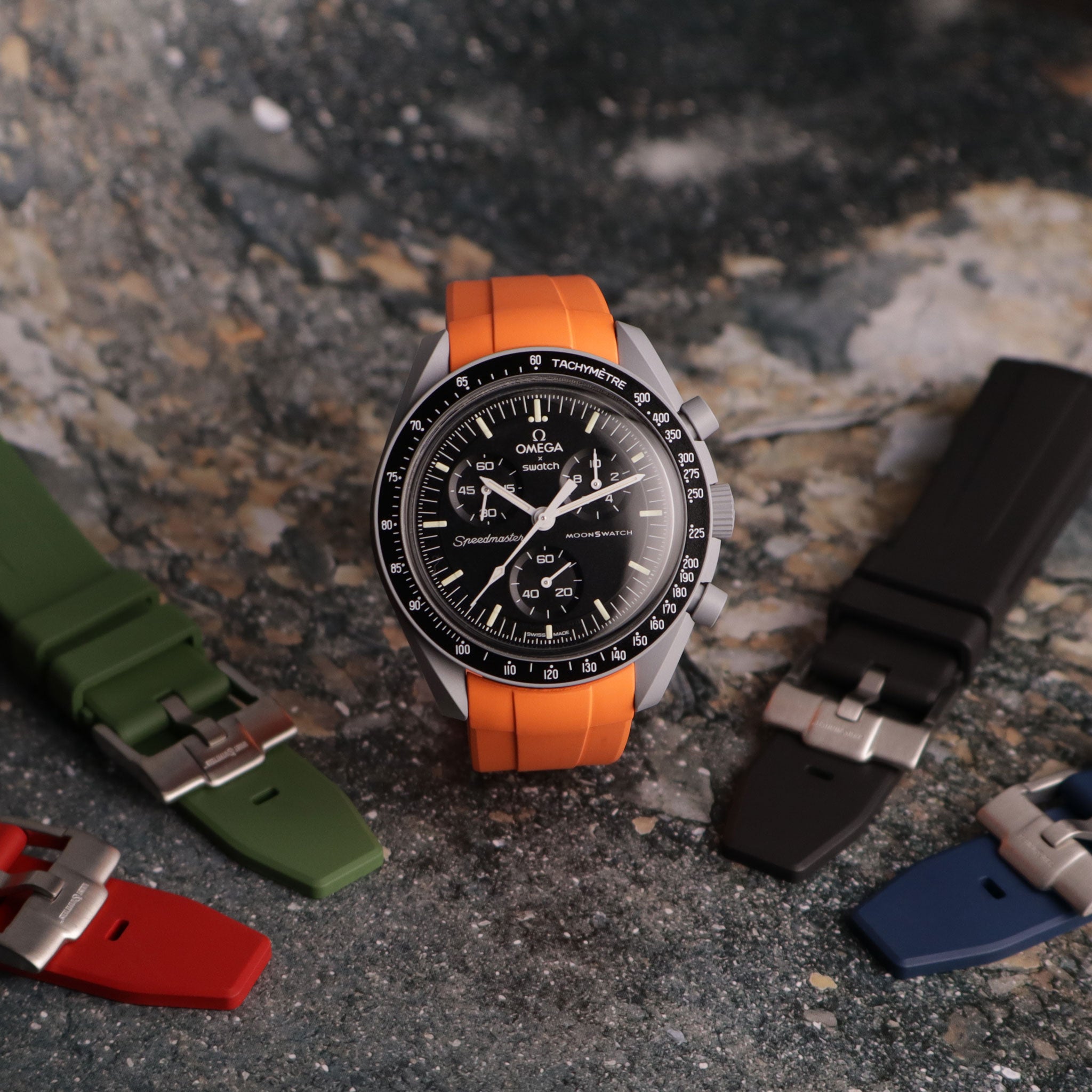 MoonGlow™ FKM Rubber Curved Watch Strap