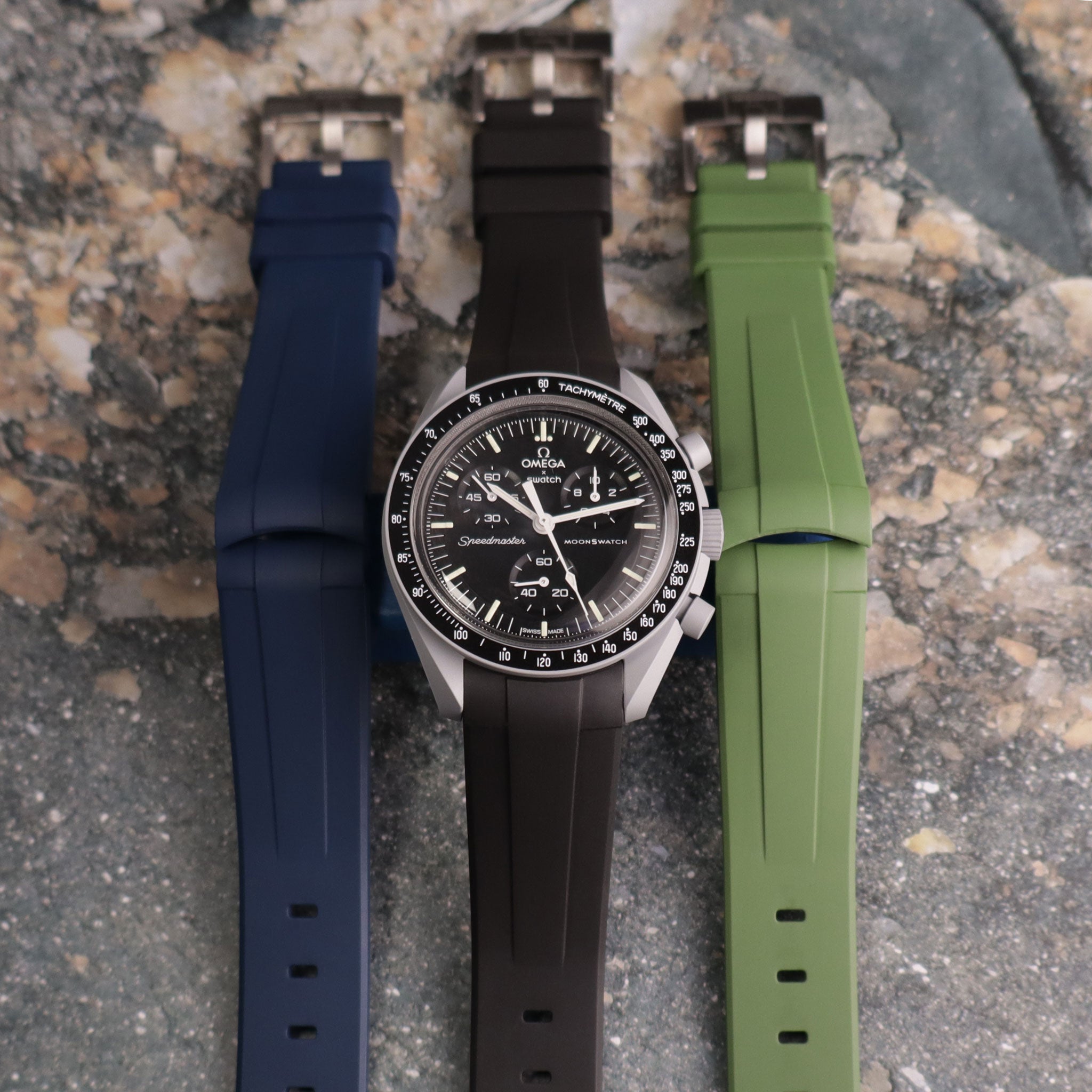 MoonGlow™ FKM Rubber Curved Watch Strap