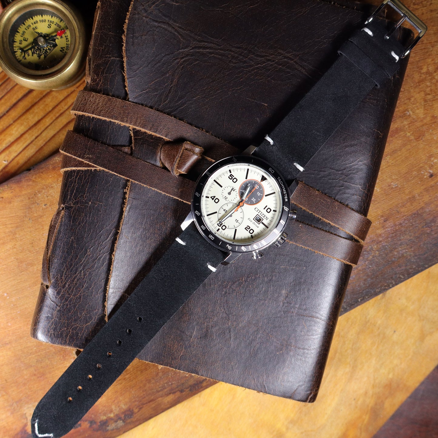 Warthog™ Suede Calfskin Leather Pilot Watch Band