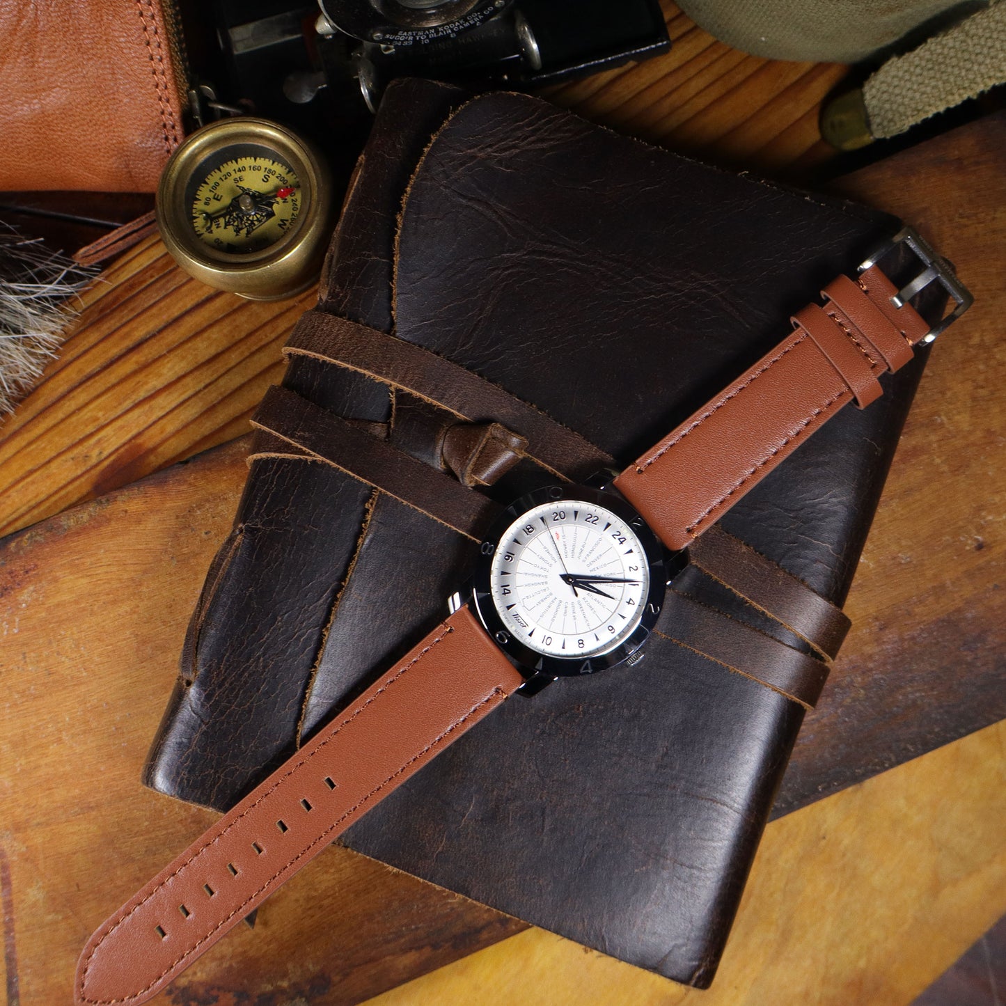 B-52™ Vintage Top-Layer Leather Watch Band