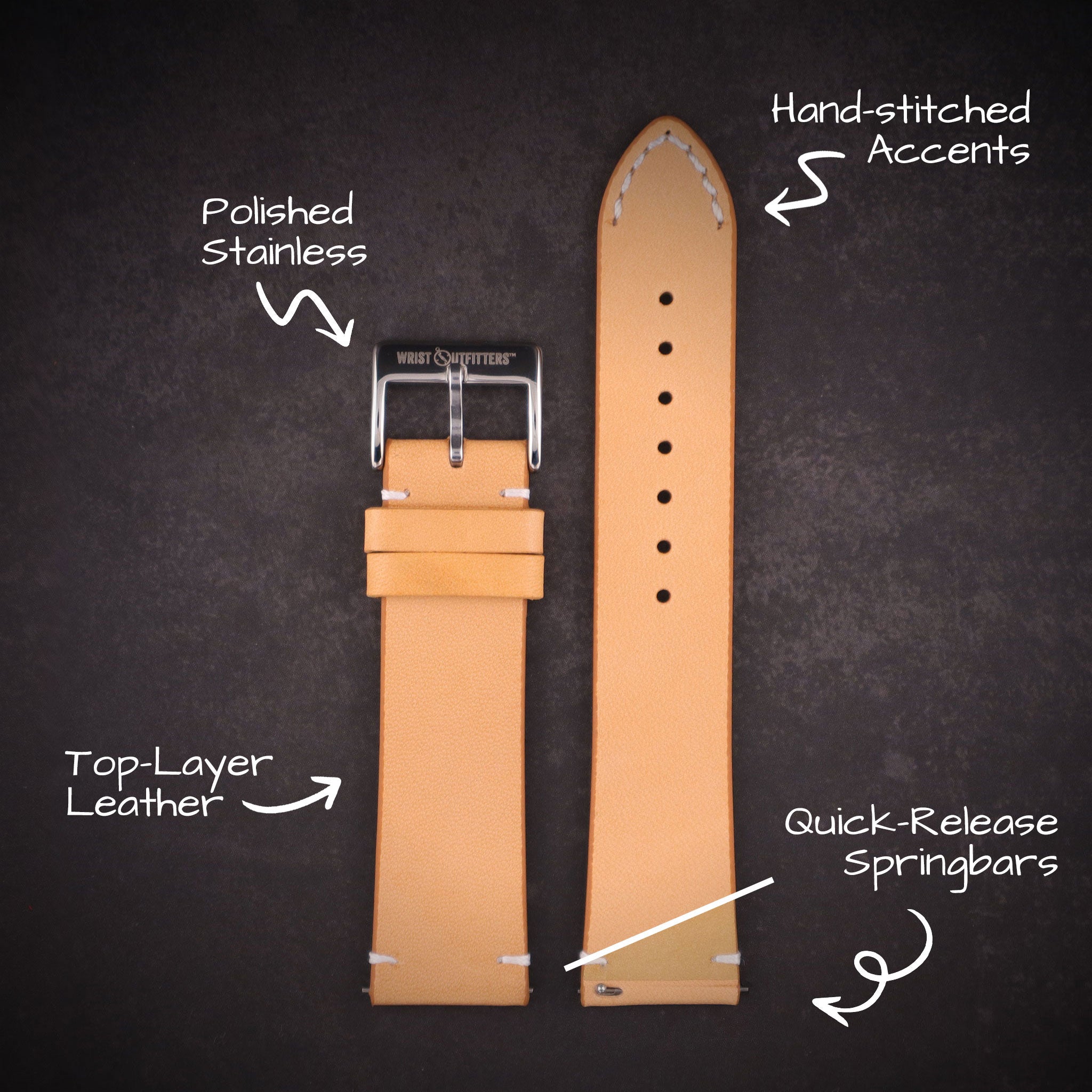 Airfield™ Full-Grain Calfskin Leather Watch Band
