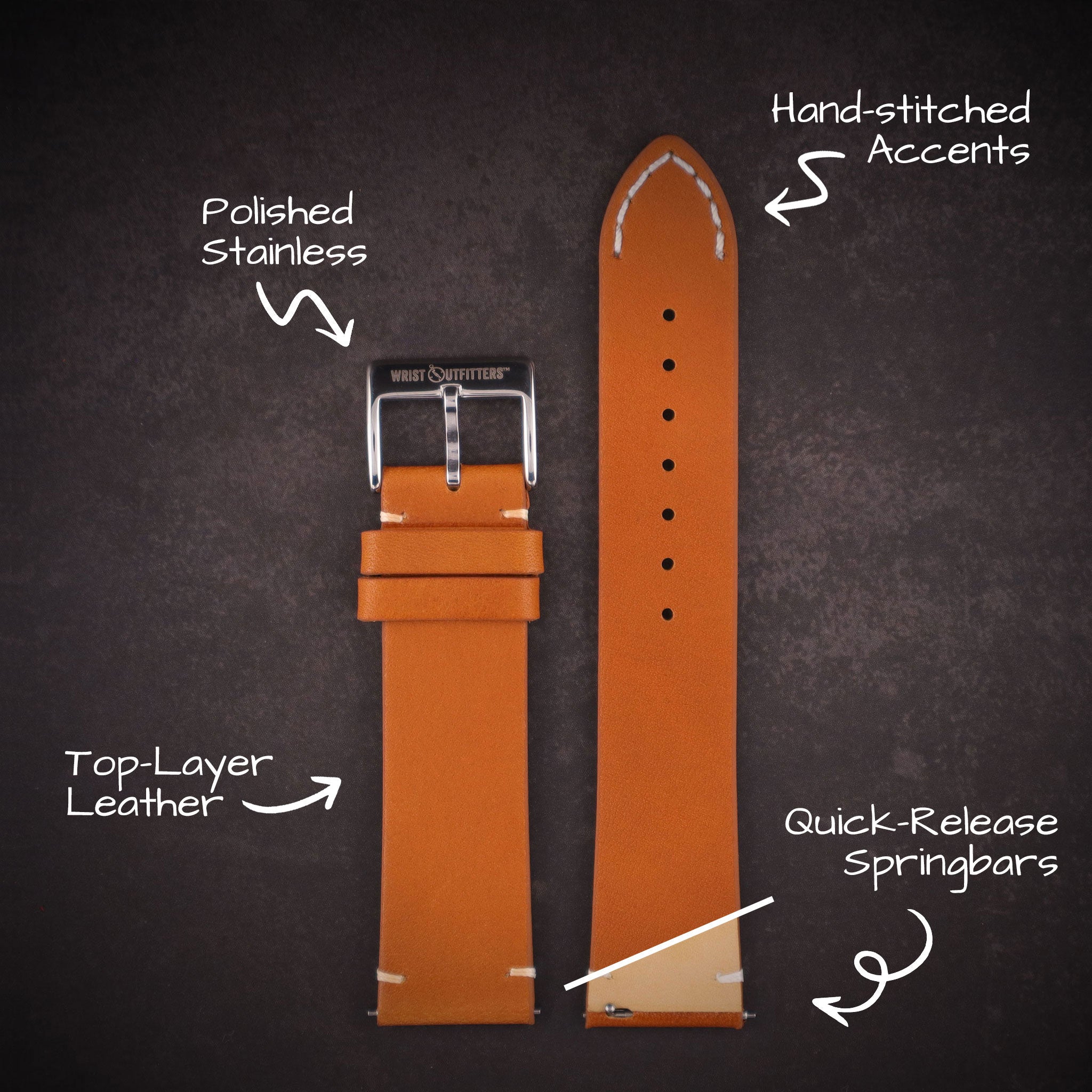 Airfield™ Full-Grain Calfskin Leather Watch Band