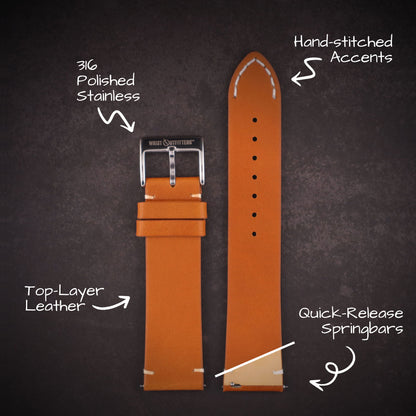 Airfield™ Retro Hand-Stitched Leather Watch Band