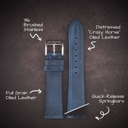 Lakota™ Crazy Horse Full Grain Oiled Leather Watch Band