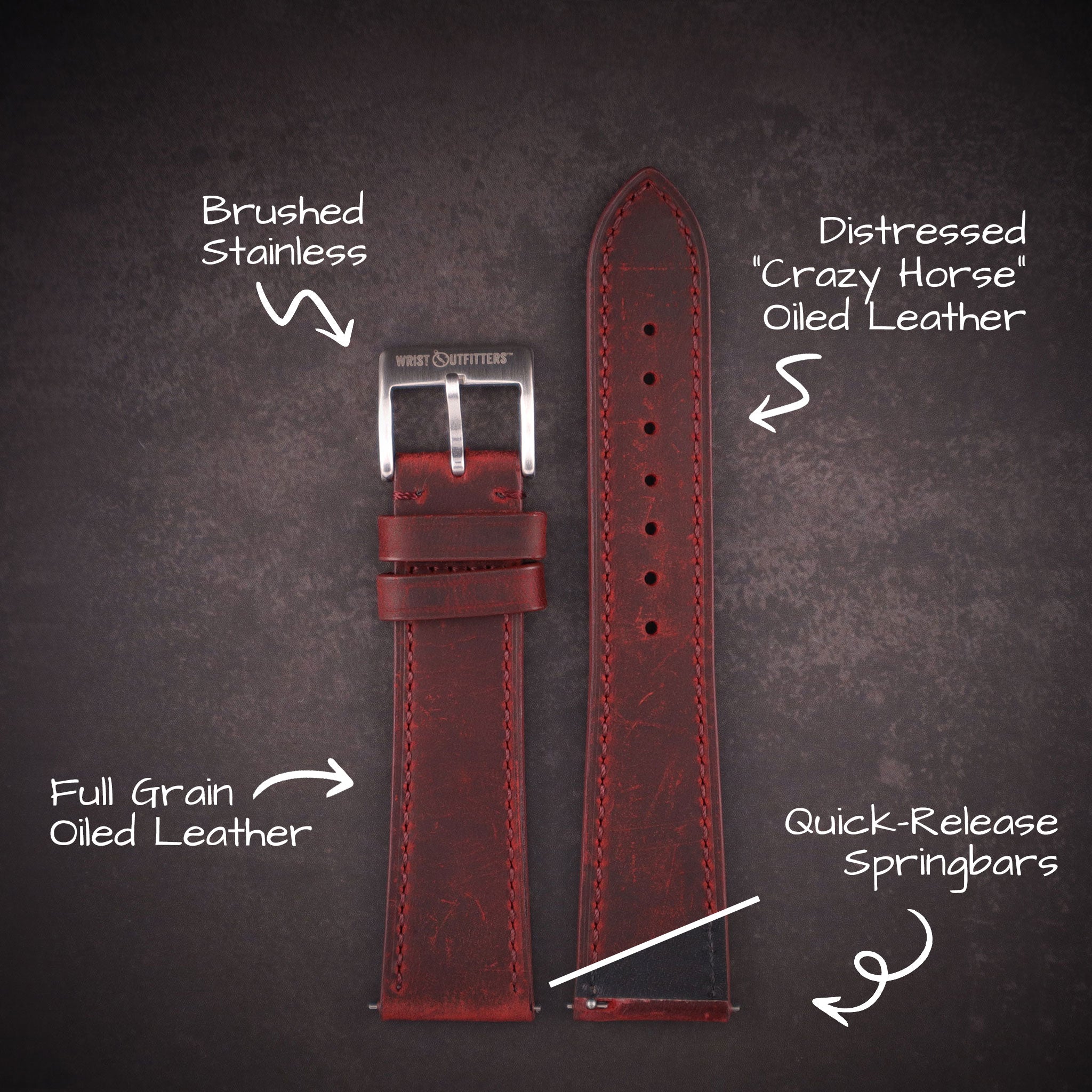 Lakota™ Crazy Horse Full Grain Leather Strap