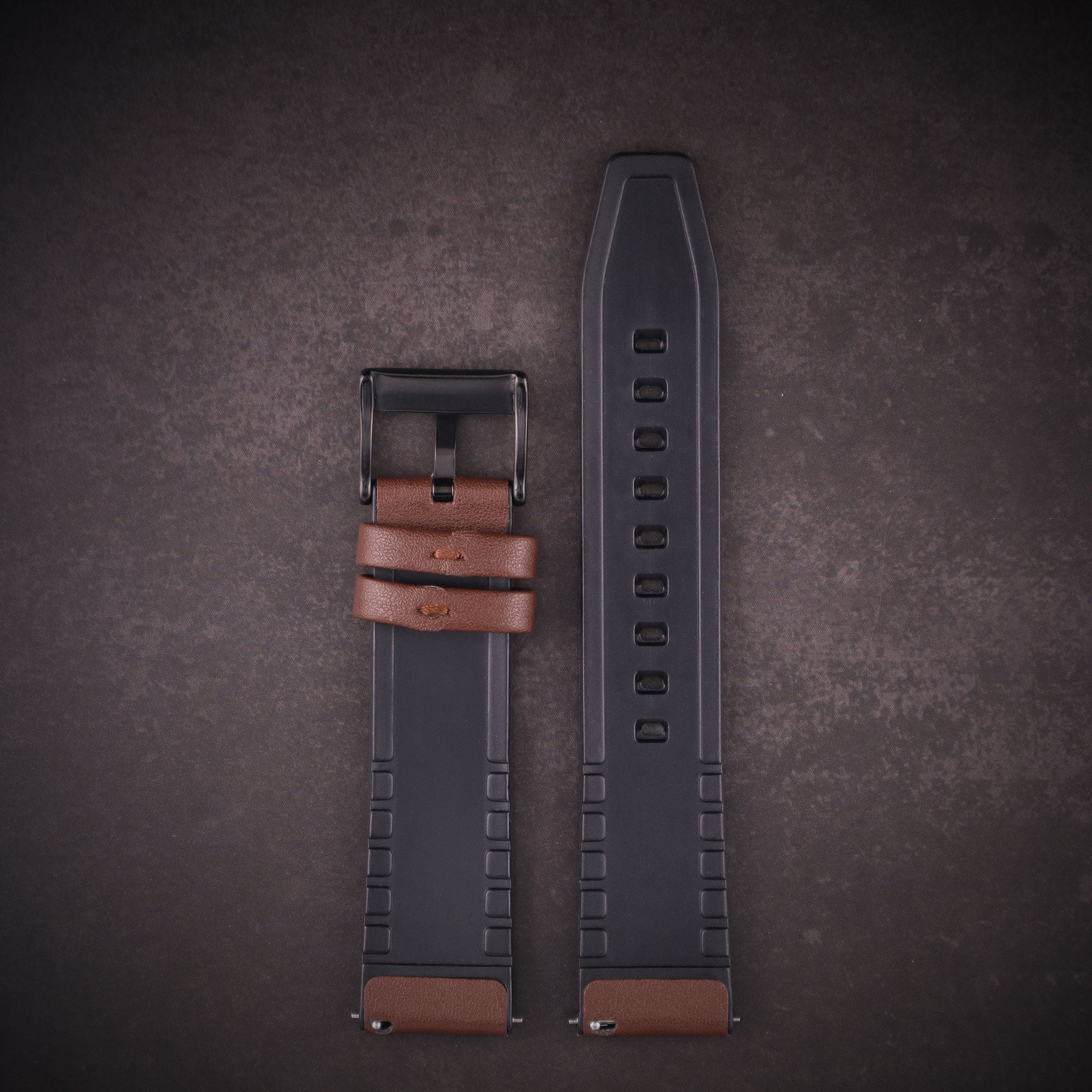 Mallard™ Leather & Silicone Rubber Watch Band