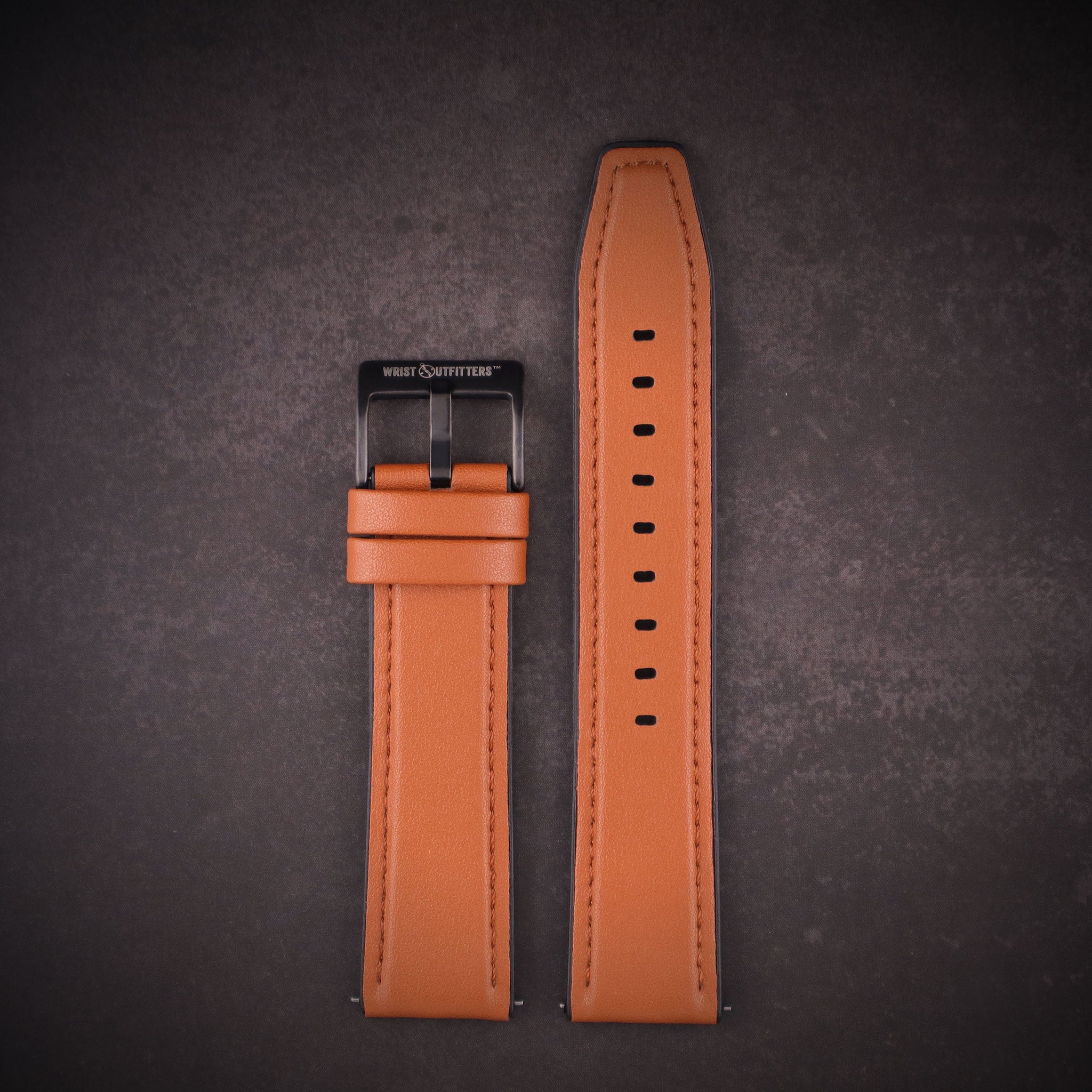 Mallard™ Leather & Silicone Rubber Watch Band