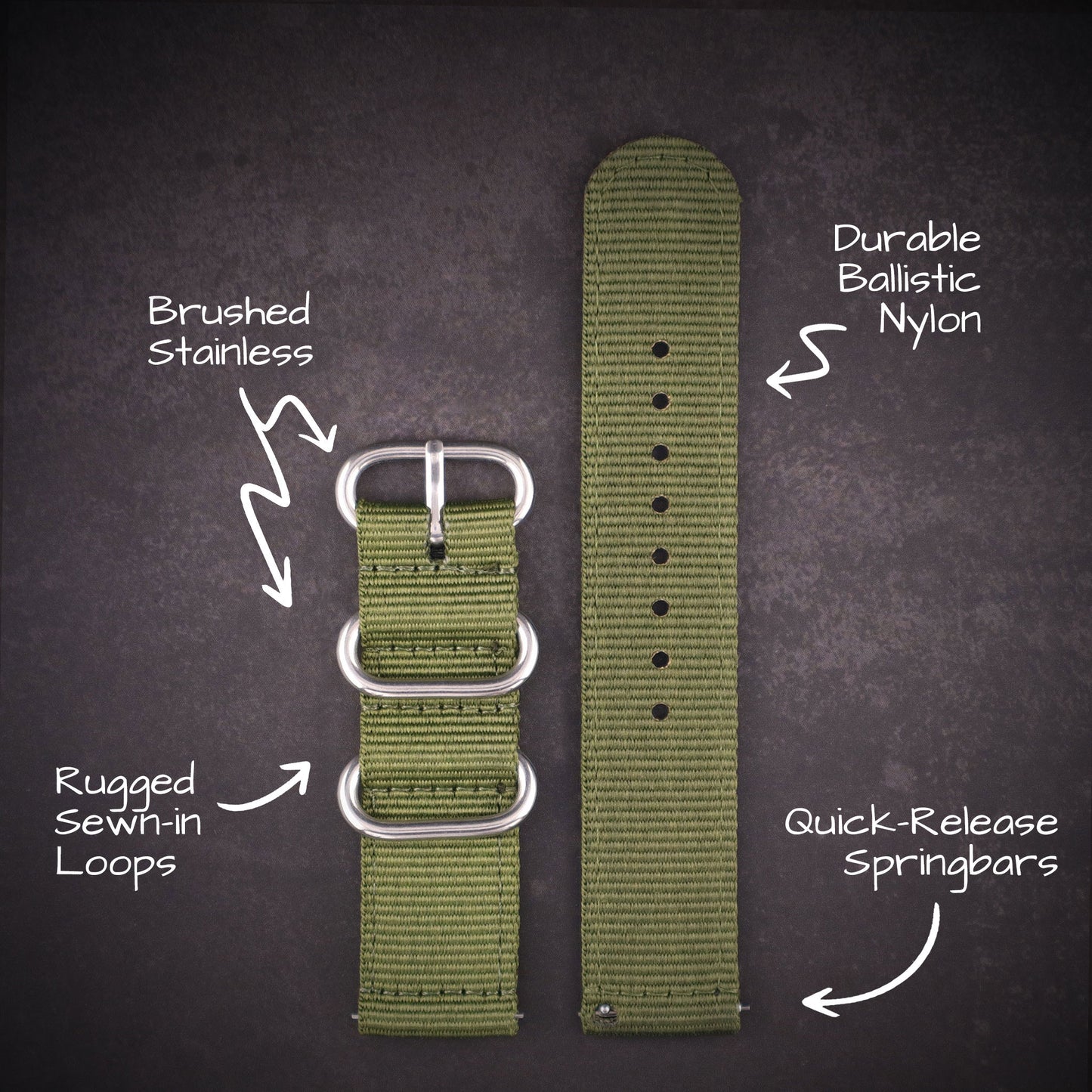 Scout™ Two-Piece Military Nylon Straps