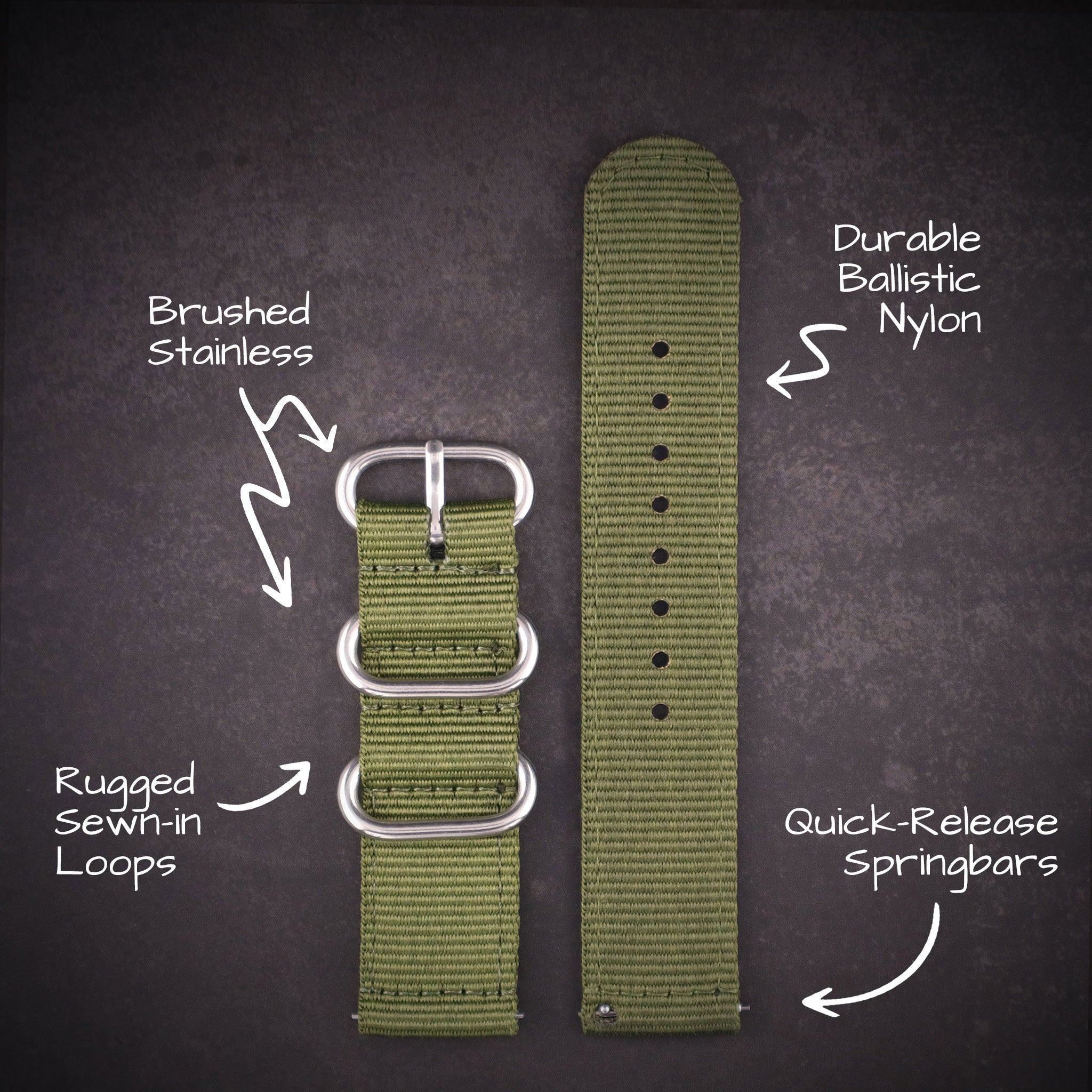 Scout™ Two-Piece Military Nylon Straps