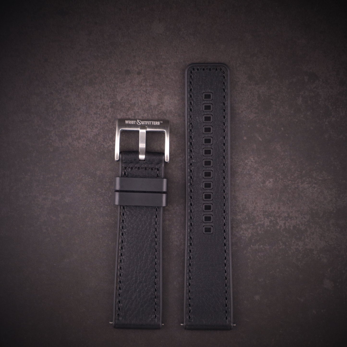 Shoreline™ Calf Leather & Rubber Watch Band