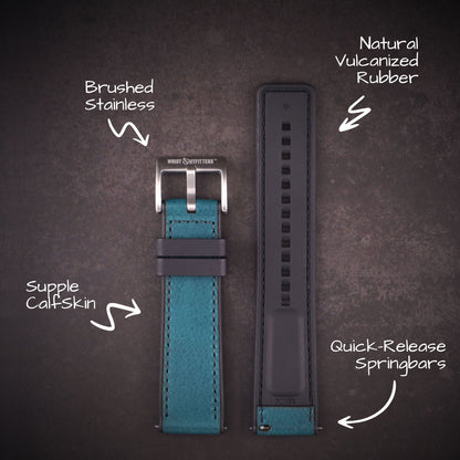 Shoreline™ Calf Leather & Rubber Watch Band