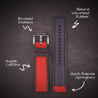 Shoreline™ Calf Leather & Rubber Watch Band