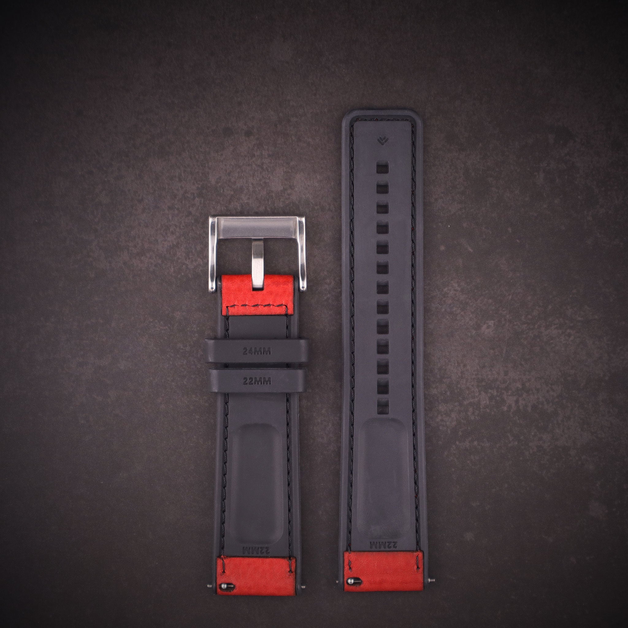 Shoreline™ Calfskin Leather & Natural Rubber Watch Band