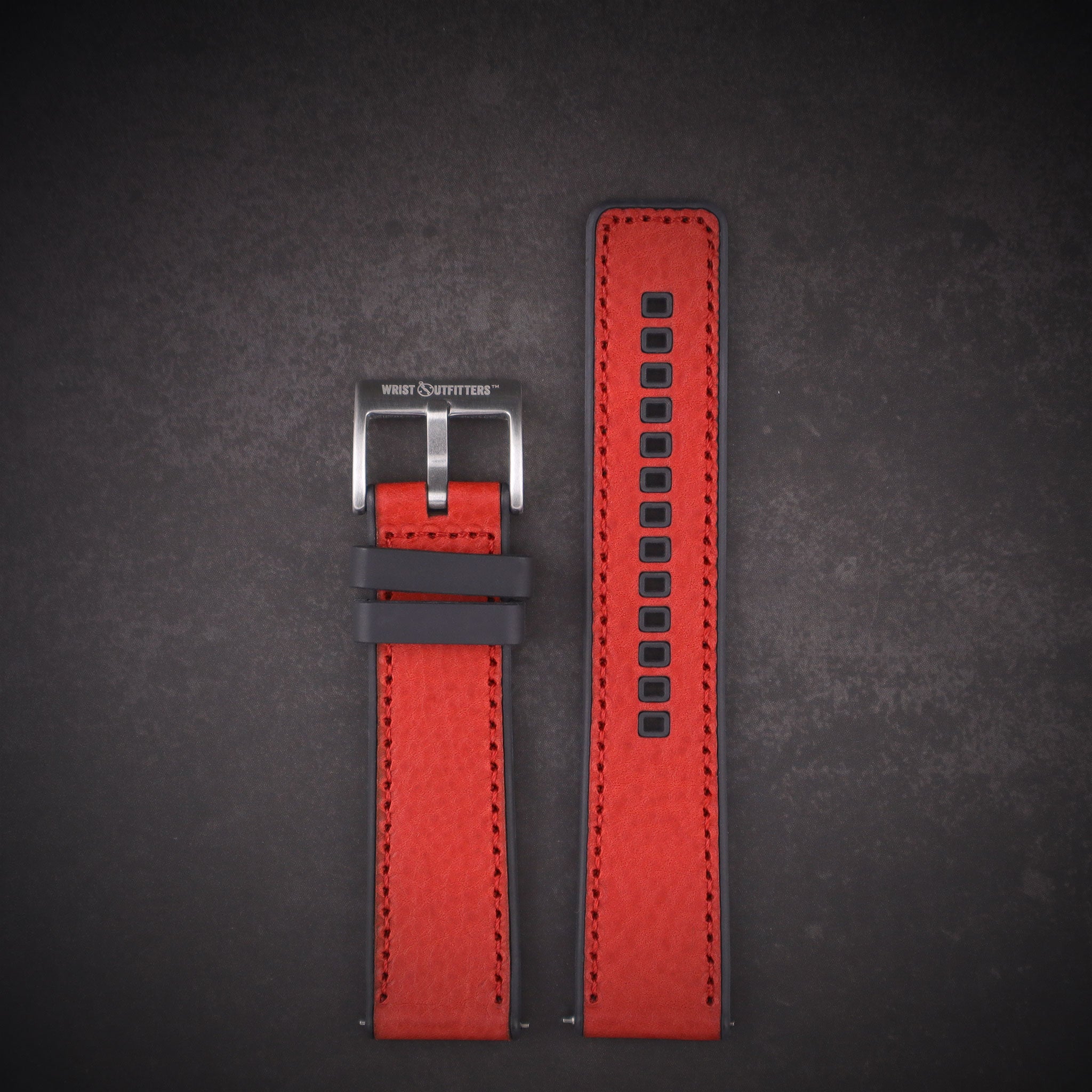 Shoreline™ Calfskin Leather & Natural Rubber Watch Band
