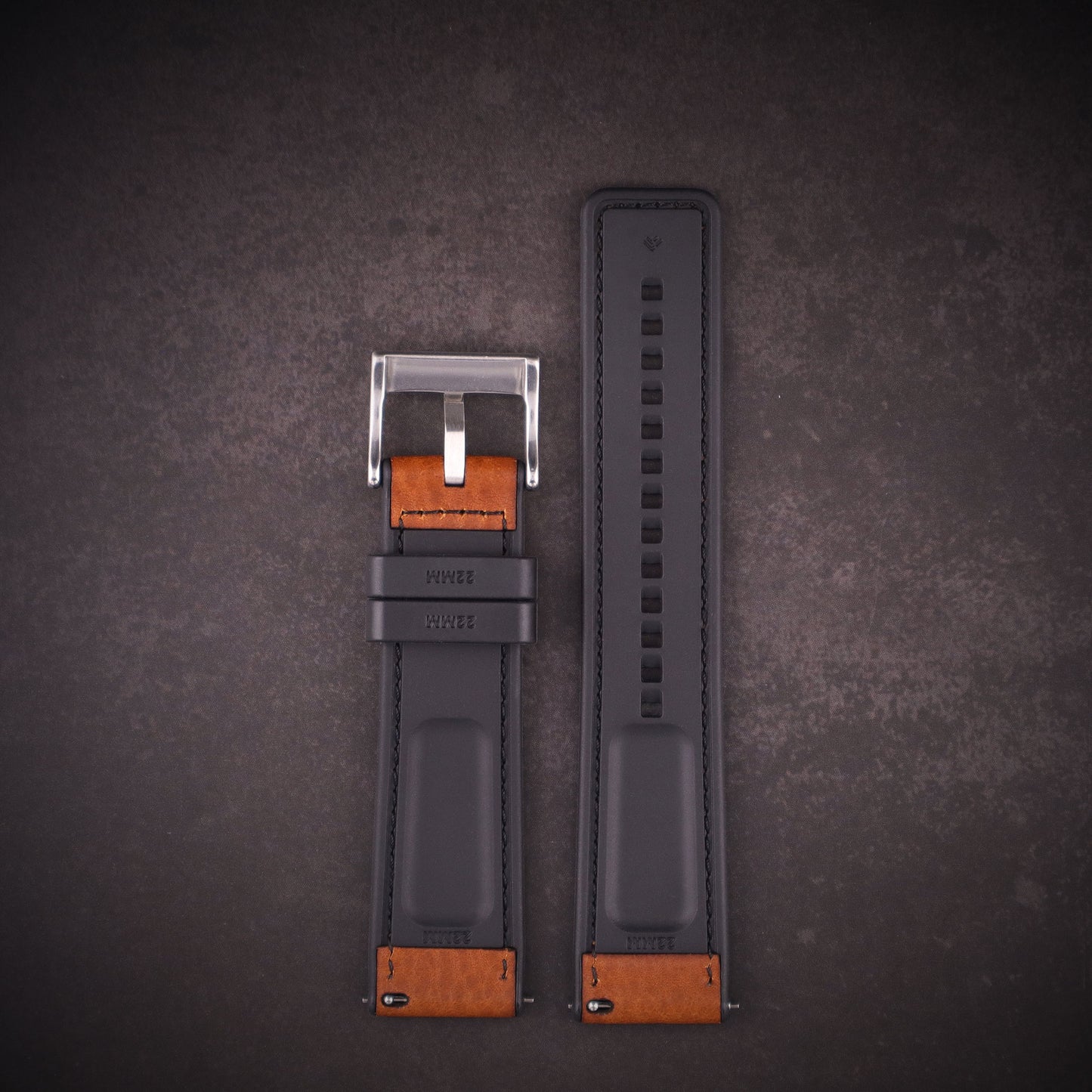 Shoreline™ Calf Leather & Rubber Watch Band
