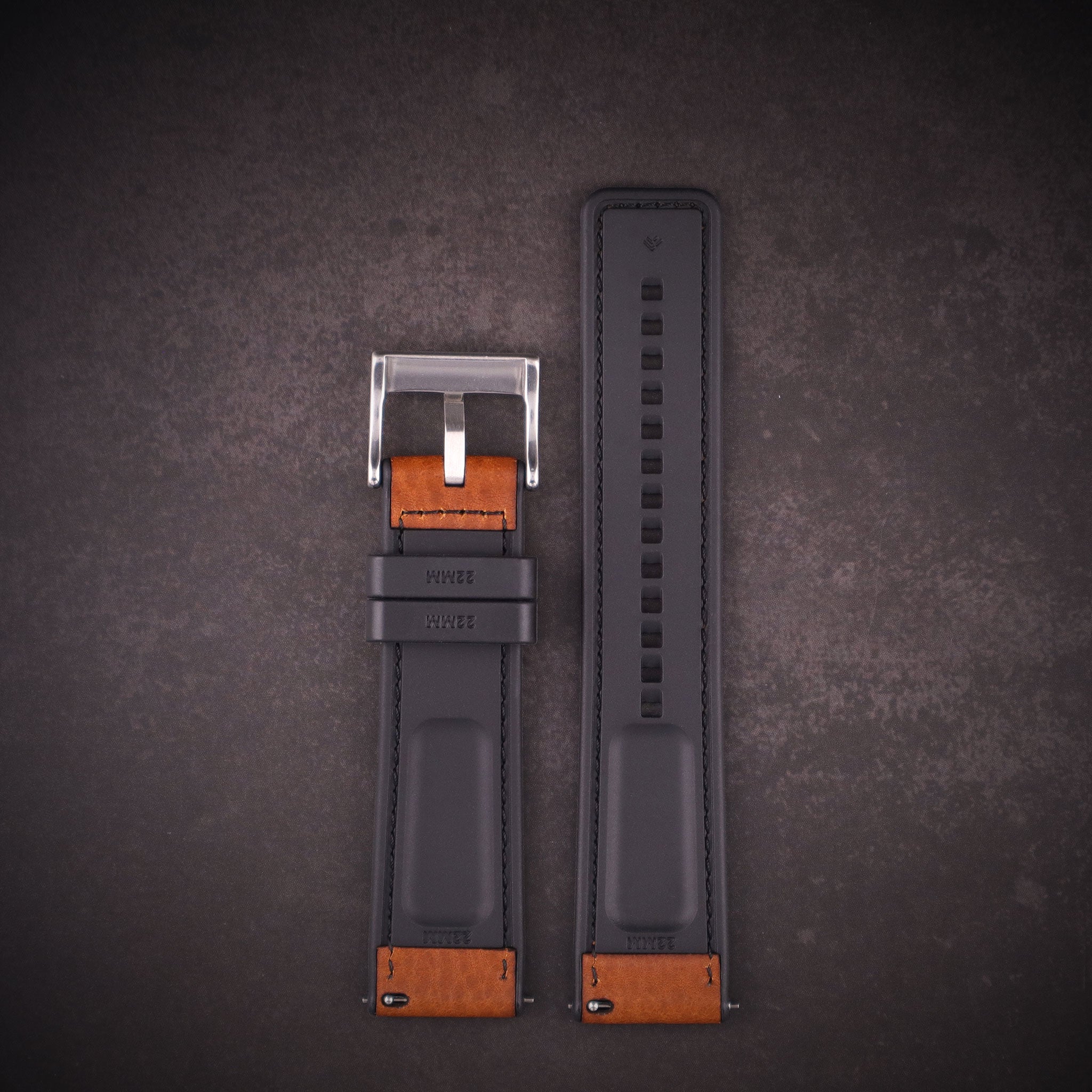Shoreline™ Calfskin Leather & Natural Rubber Watch Band