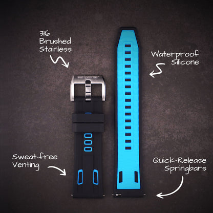StingRay™ Vented Silicone Rubber Watch Band