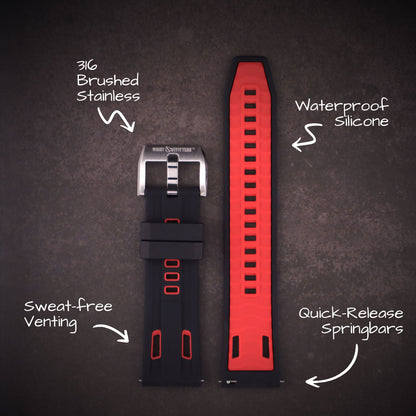 StingRay™ Vented Silicone Rubber Watch Band