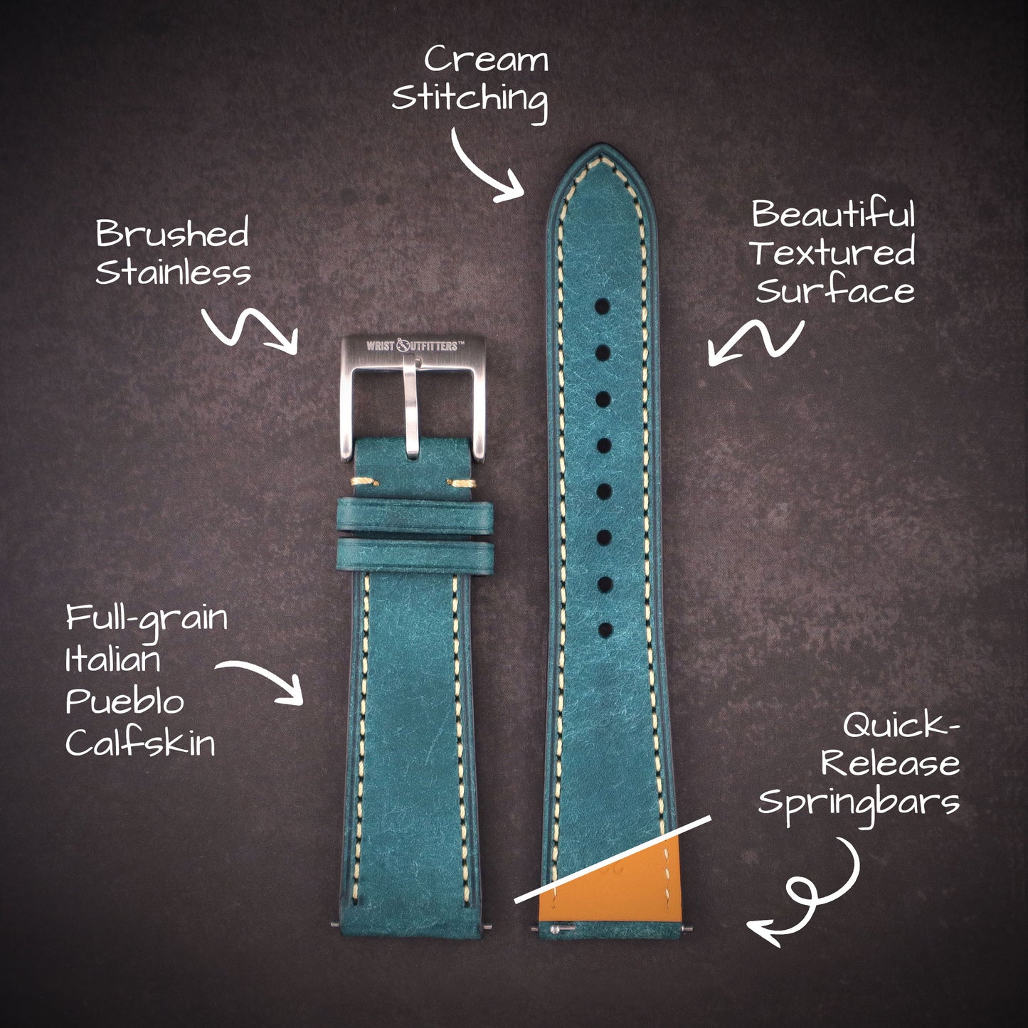 Strivano™ Italian Pueblo Leather Watch Band