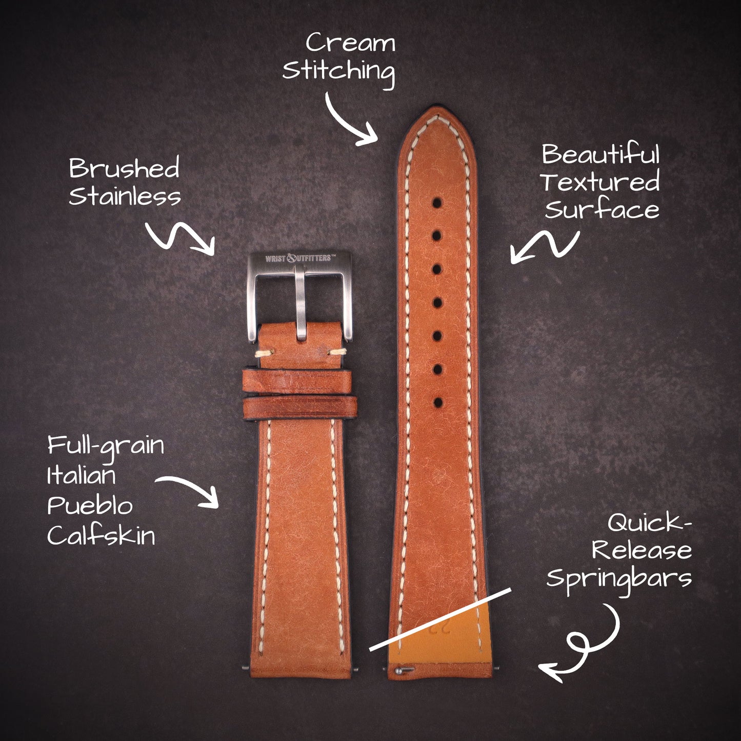 Strivano™ Italian Pueblo Leather Watch Band