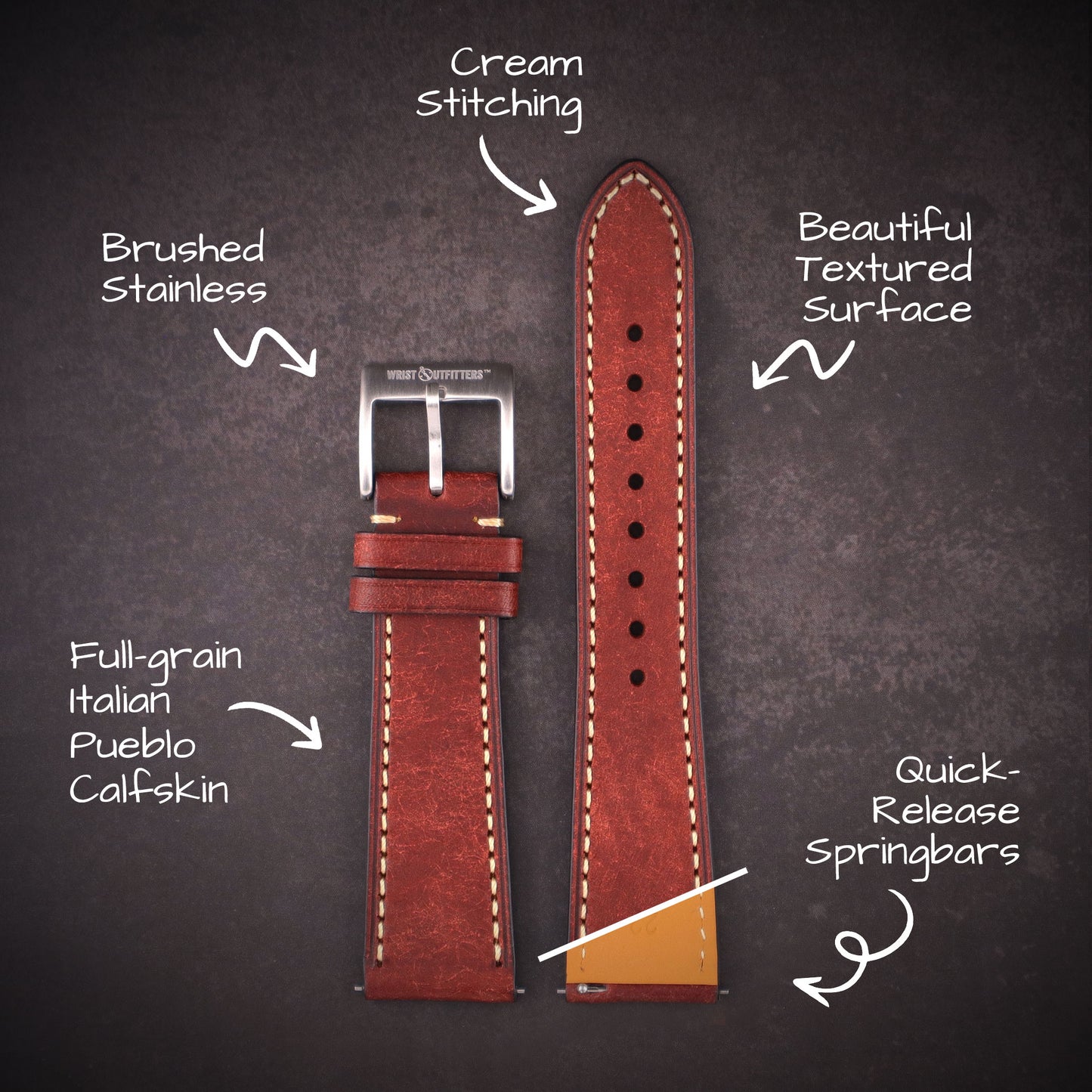 Strivano™ Italian Pueblo Leather Watch Band