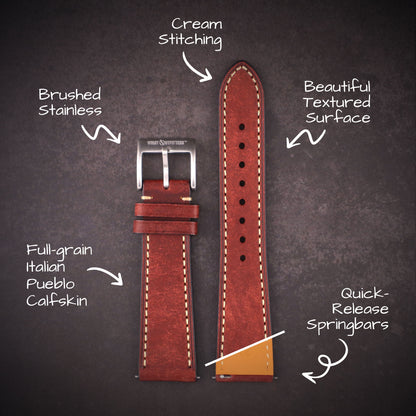Strivano™ Italian Pueblo Leather Watch Band