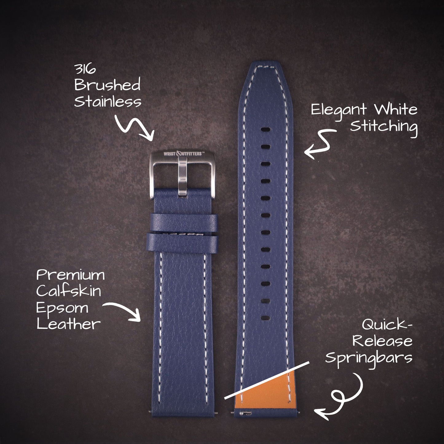 Wexley™ Epsom Calfskin Leather Watch Band