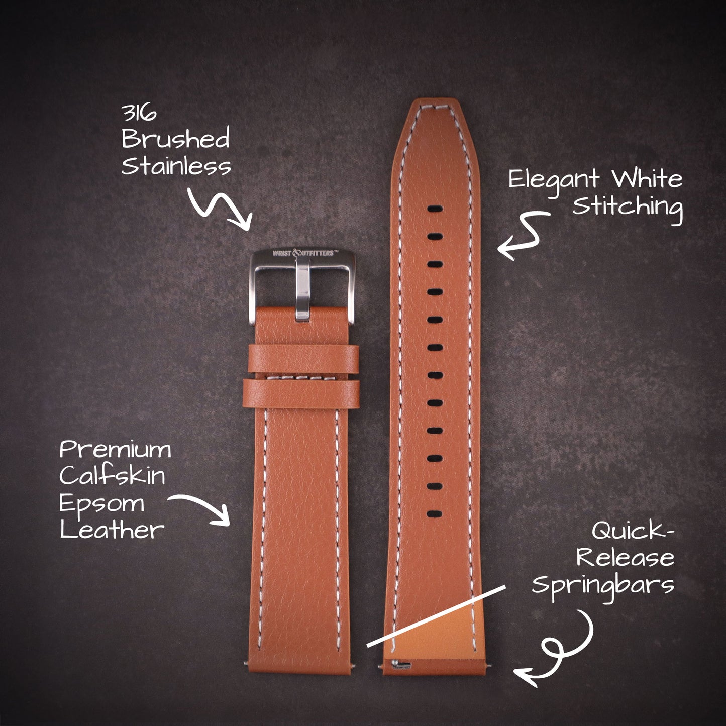 Wexley™ Epsom Calfskin Leather Watch Band