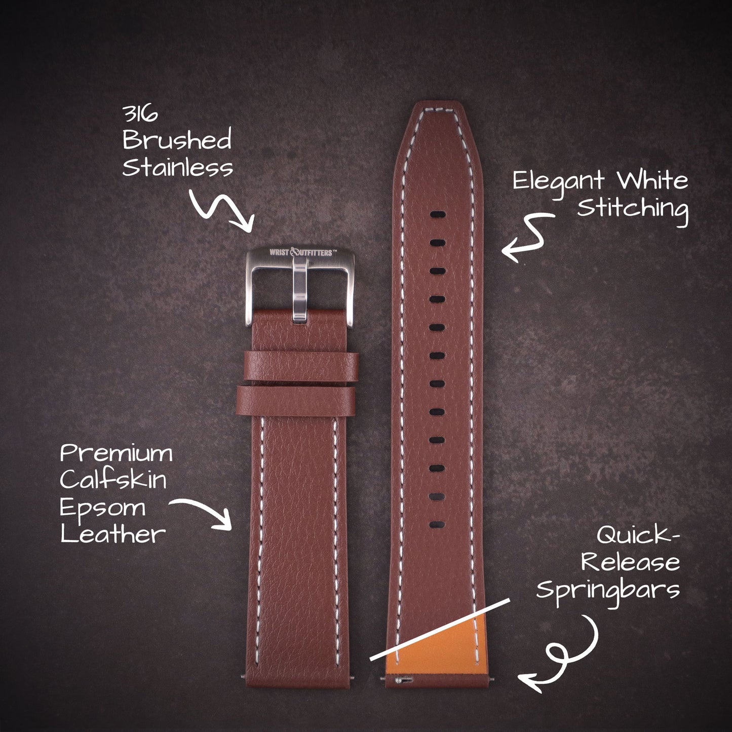 Wexley™ Epsom Calfskin Leather Watch Band