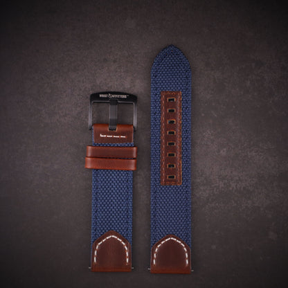 Hunter™ Sailcloth and Calfskin Leather Watch Band