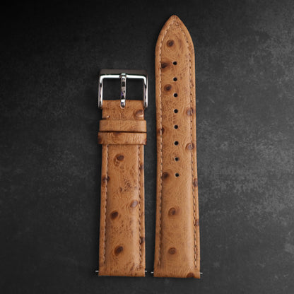 Safari™ Ostrich-Pattern Leather Strap